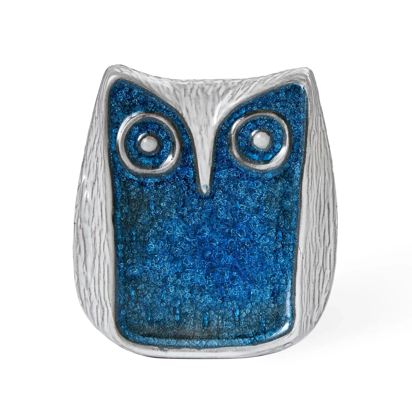 Screech Owl Sculpture - Turquoise, Stoneware image