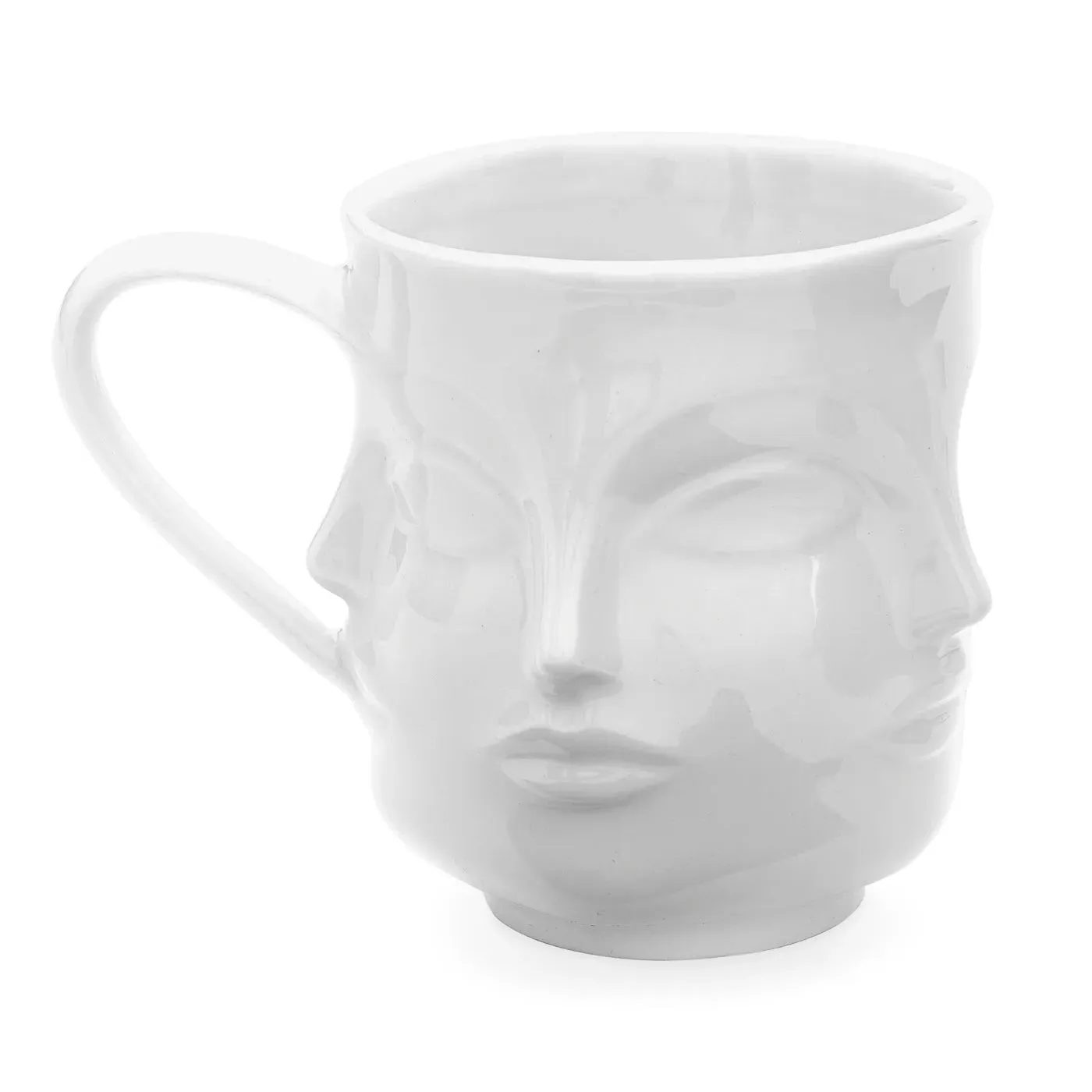 Sculptural Mug with Face Relief - Porcelain image