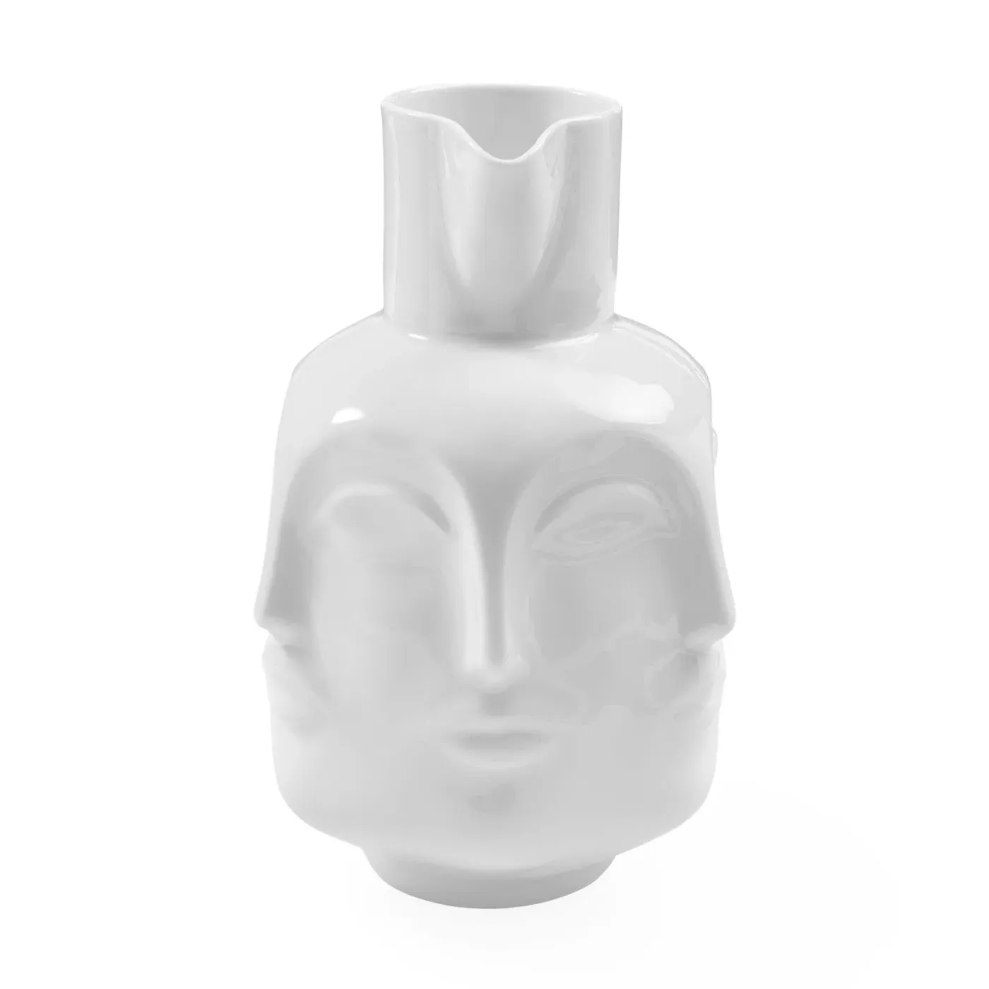 Sculptural Pitcher with Relief Design - Porcelain image