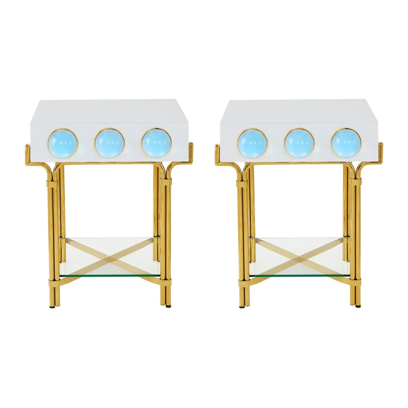 Side Table with Drawer - White, Lacquer image