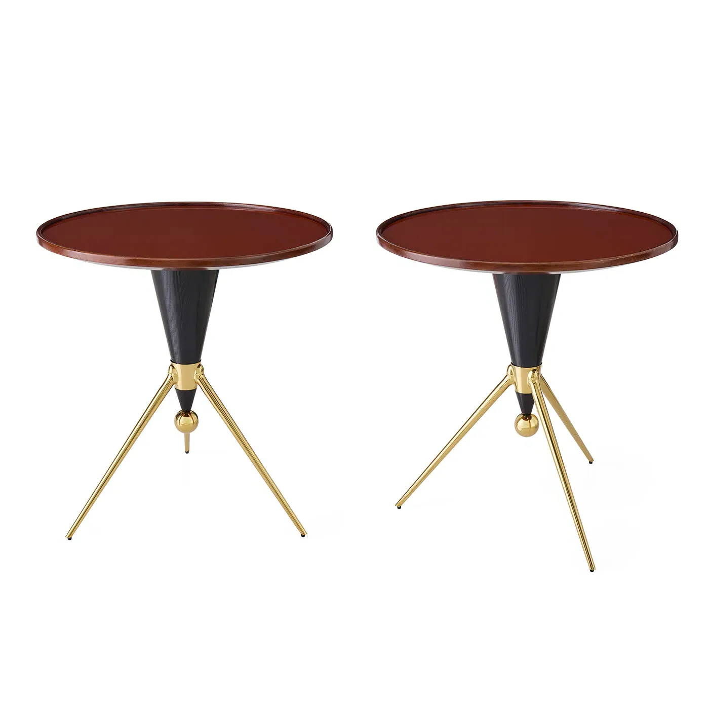 Side Table with Glass Top - Mahogany image