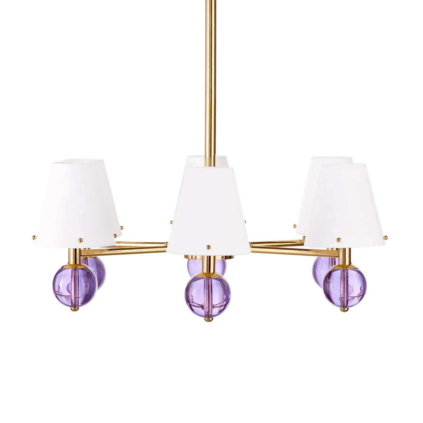 Six-Light Chandelier - Brass, Crystal image