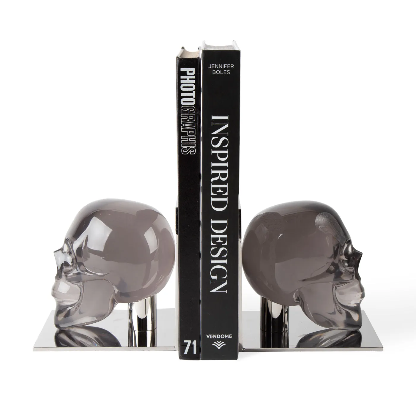 Skull Bookends - Smoke, Acrylic image