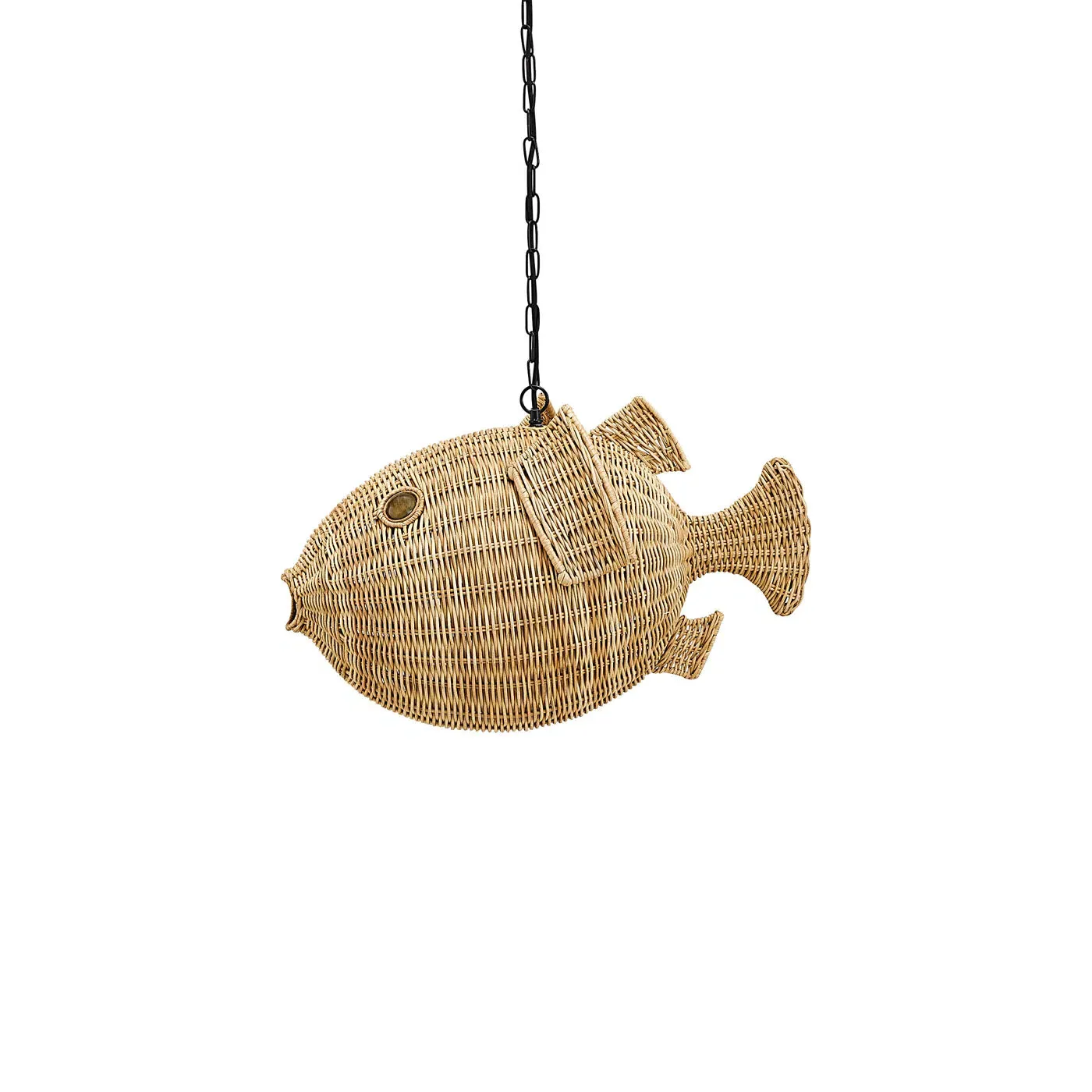 Small Blowfish Pendant Light - Natural, Wicker image