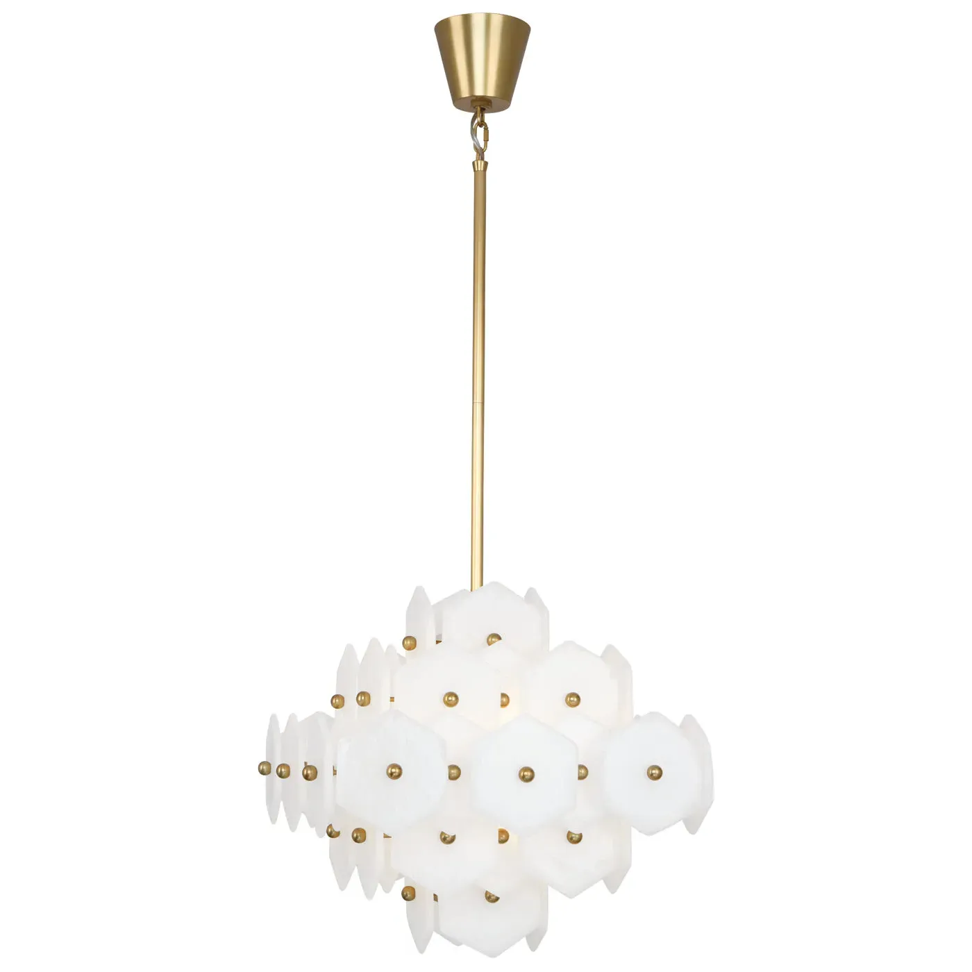 Small Chandelier with Hex Panels - Glass image