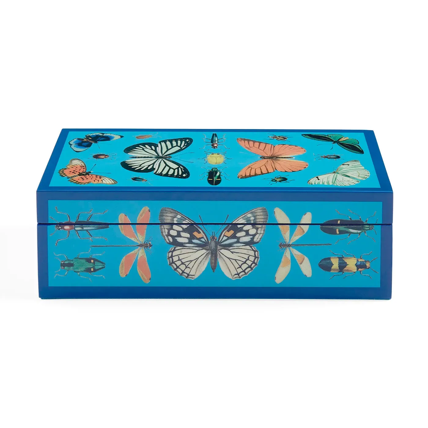 Small Decorative Box - Peacock Blue, Lacquer image