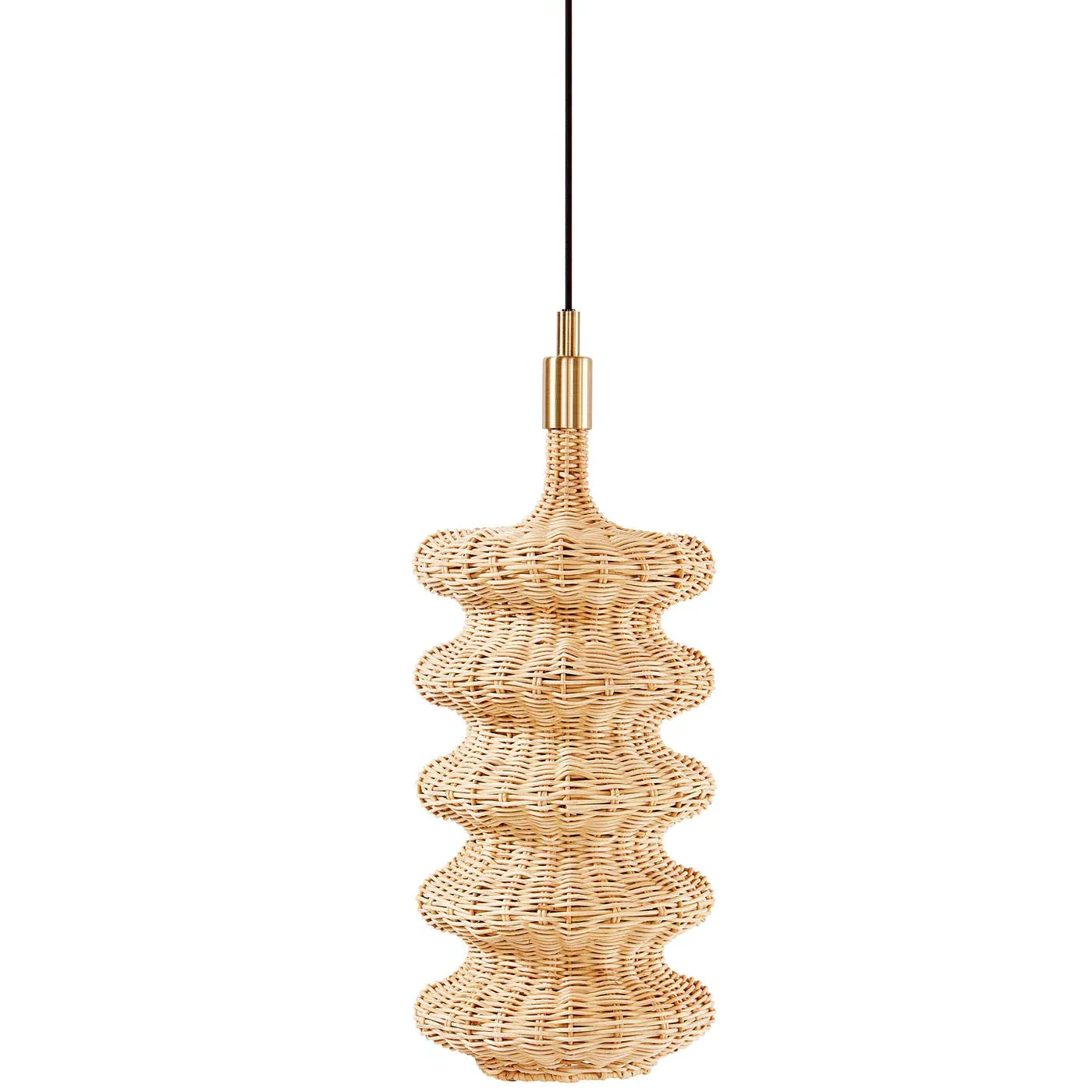 Small Pendant Light with Triple Bulb - Wicker image