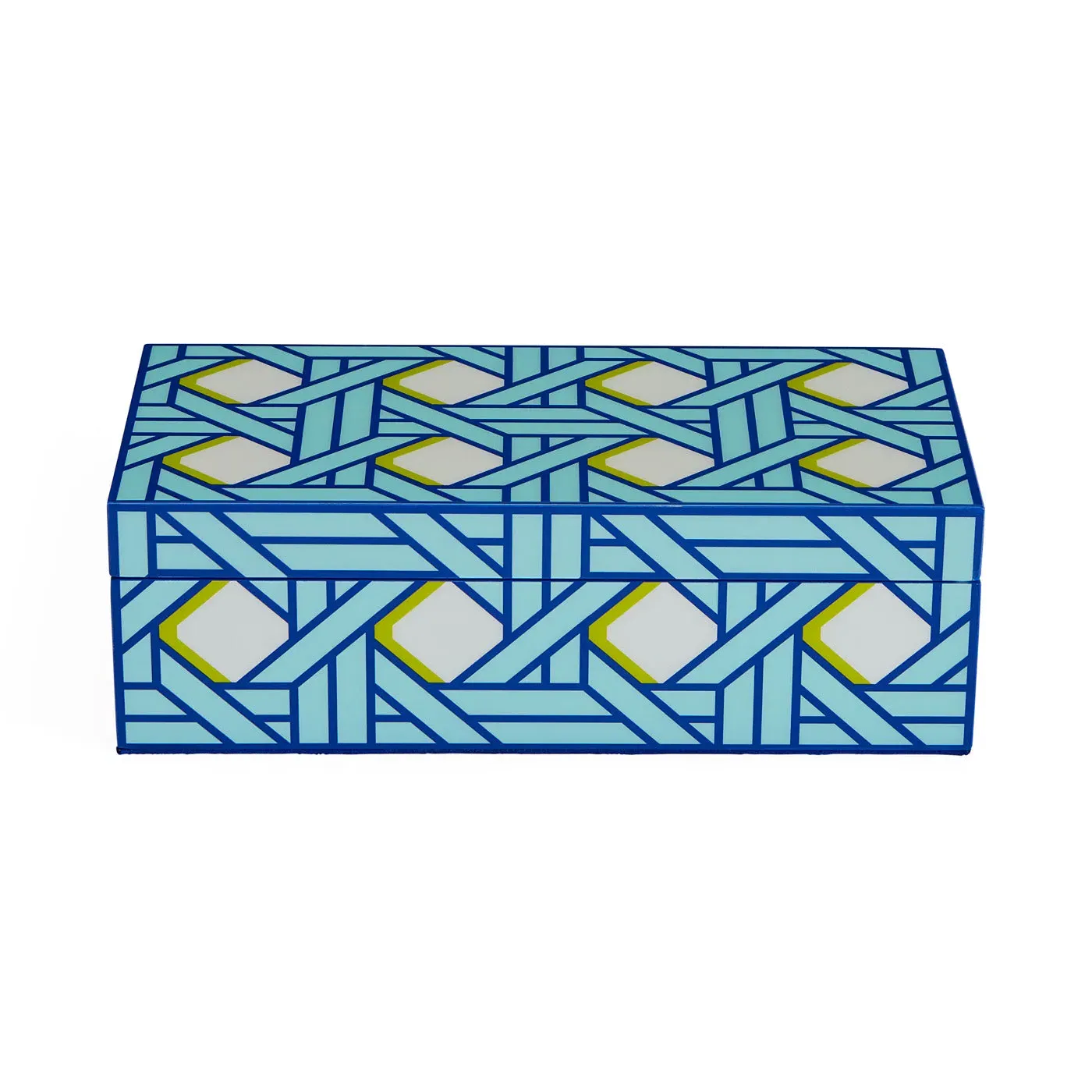 Small Storage Box Basketweave - Blue, Lacquer image