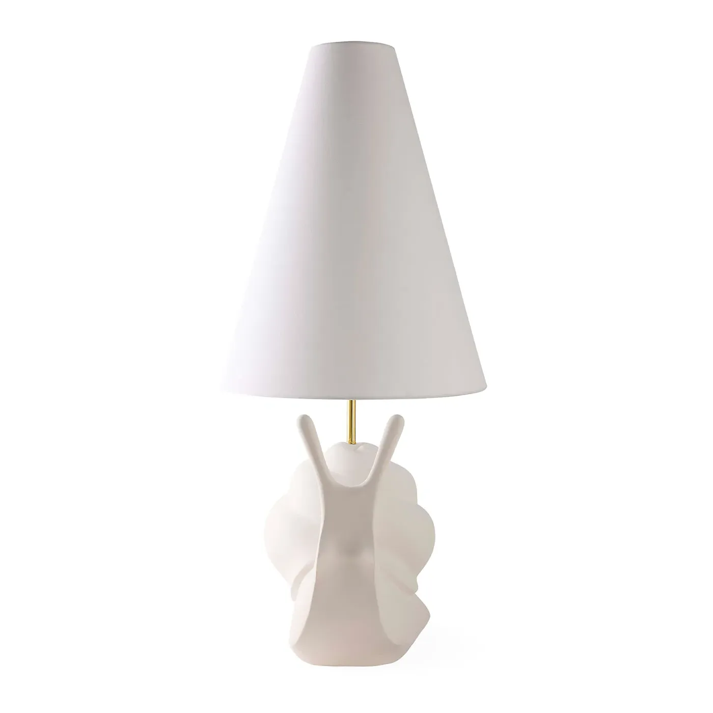Snail Table Lamp with Linen Shade - Ceramic image