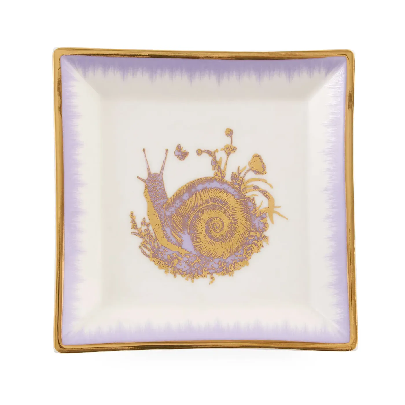 Square Decorative Tray - Snail Design, Porcelain image