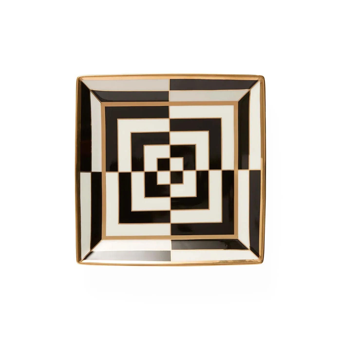 Square Serving Tray - Gold, Porcelain image