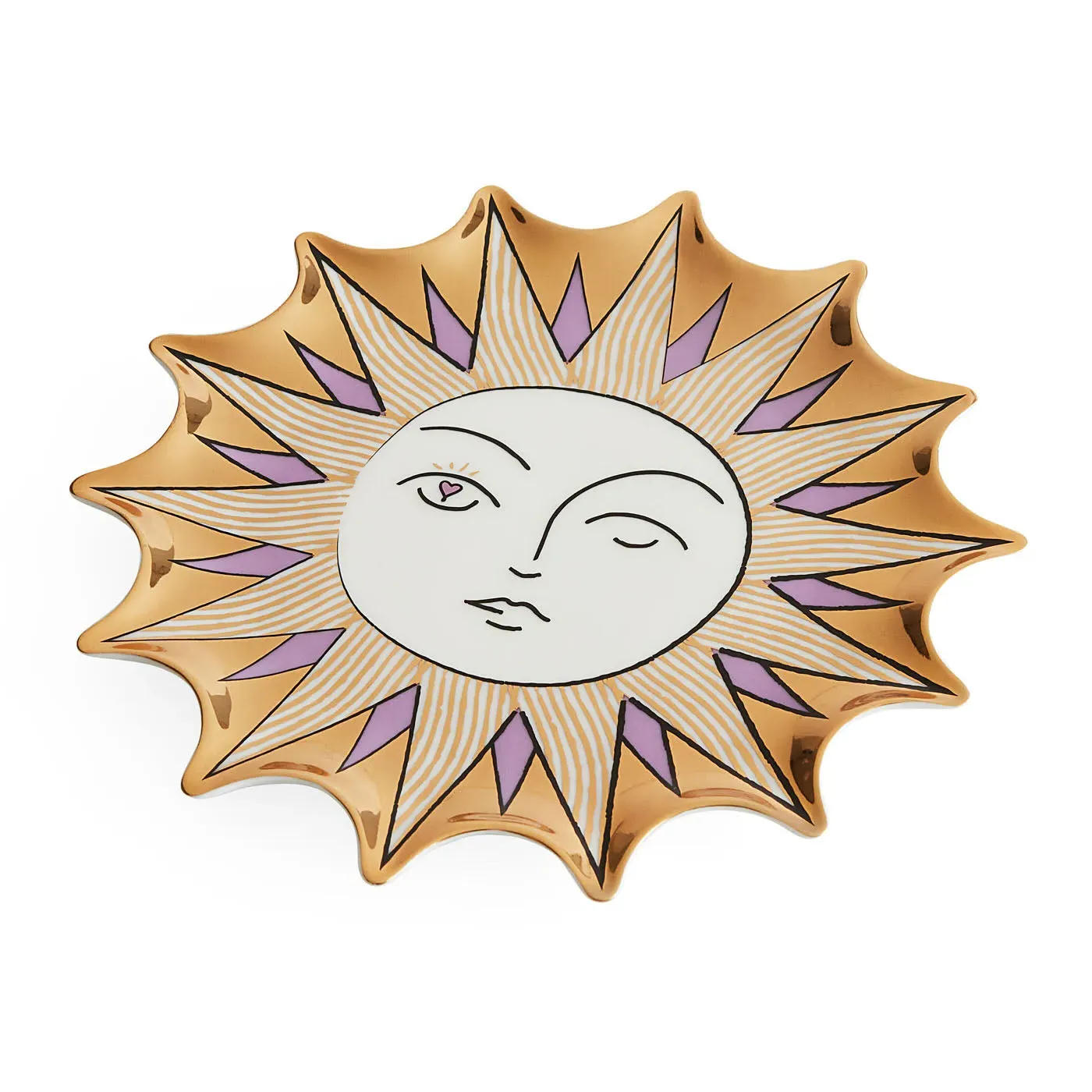Sun Trinket Tray - Lavender, Gold image