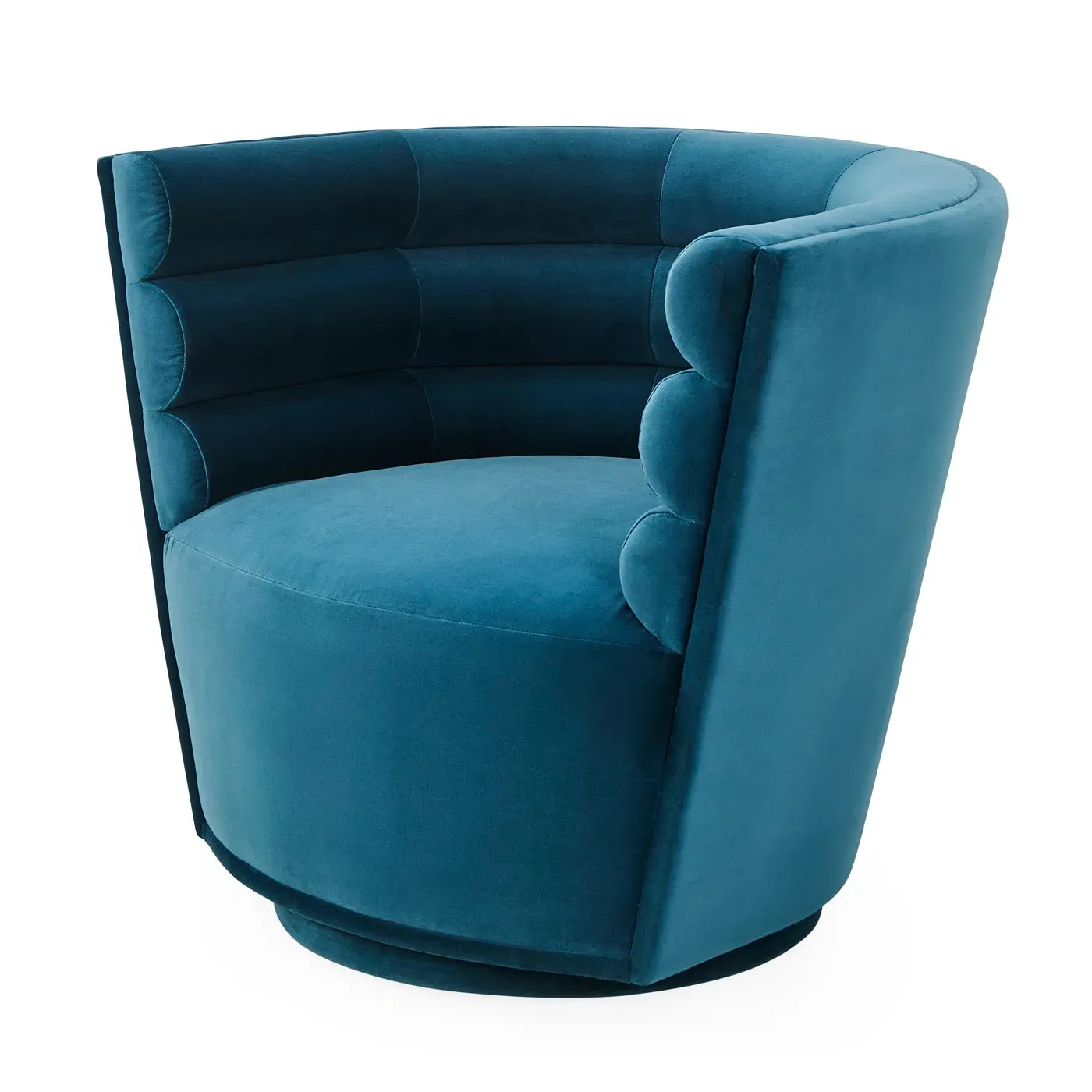 Swivel Club Chair with Channel Tufting - Blue image