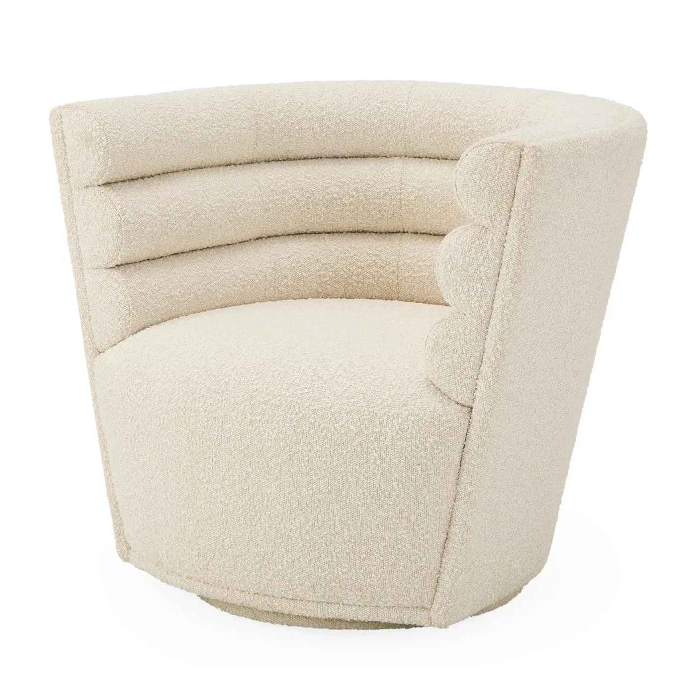 Swivel Club Chair with Channel Tufting - Oatmeal