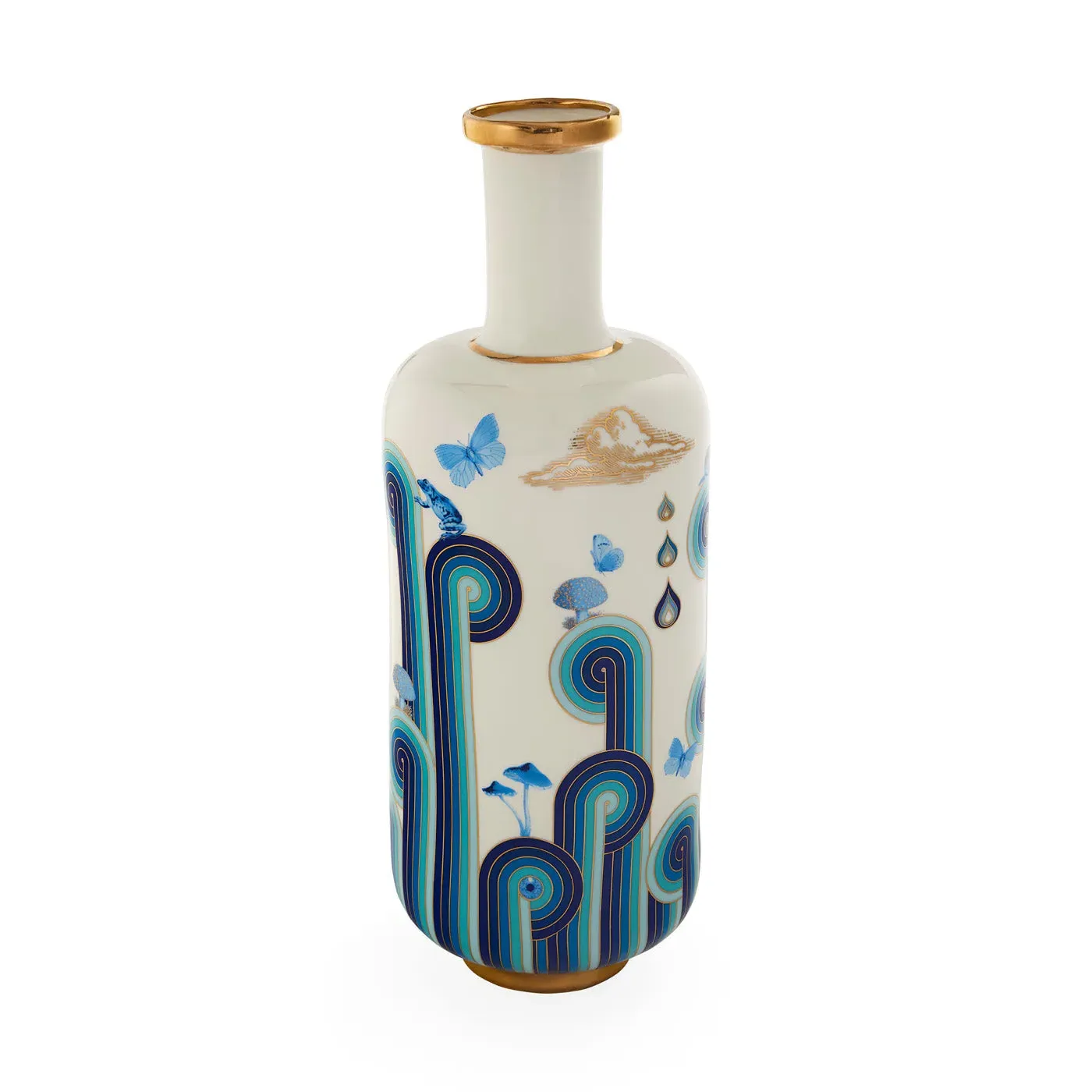Tall Bottle Vase - Blue, Porcelain image