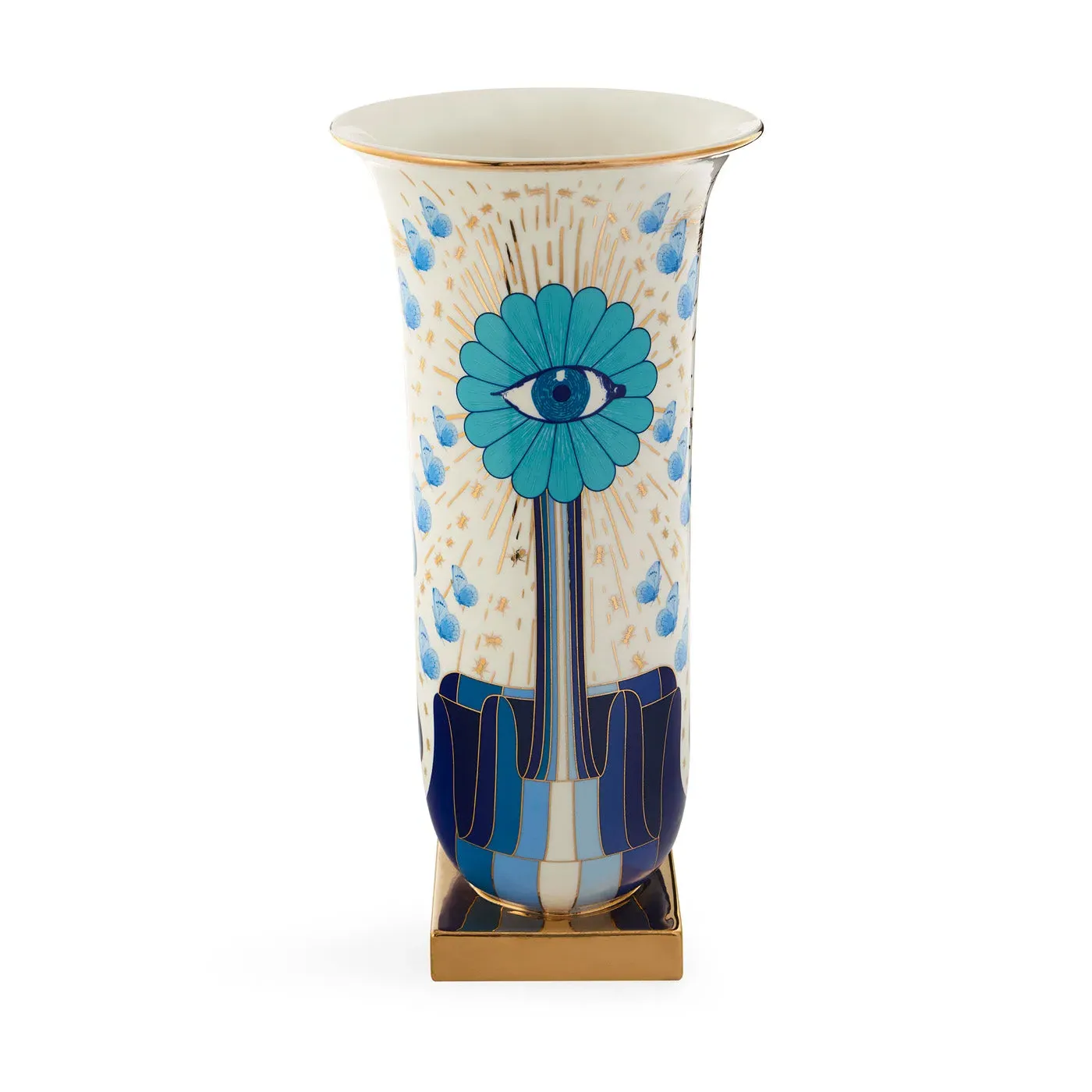 Tall Flared Vase - Blue, Porcelain image