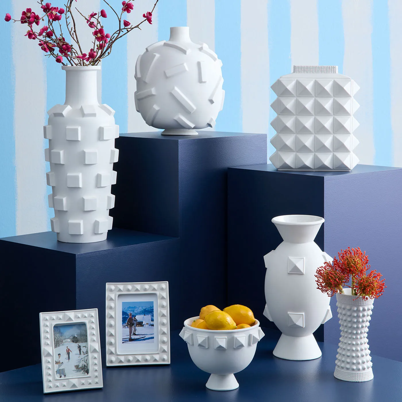 Taper Vase with Studded Detail - Matte Porcelain image