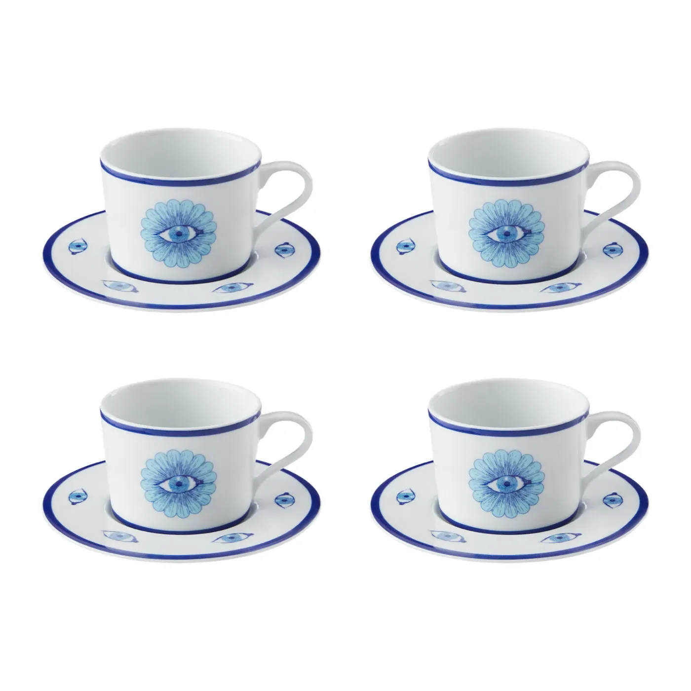 Teacup & Saucer Set - Blue, Porcelain image