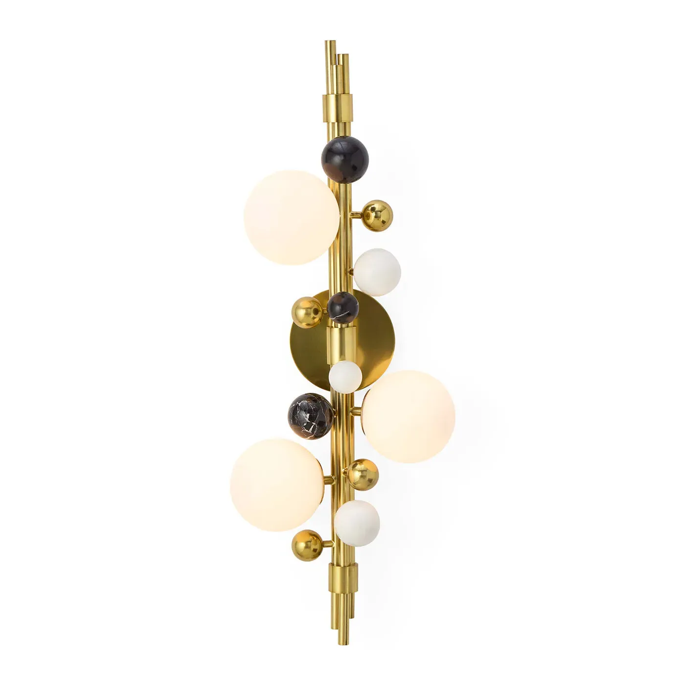Three-Light Wall Sconce - Brass, Mixed