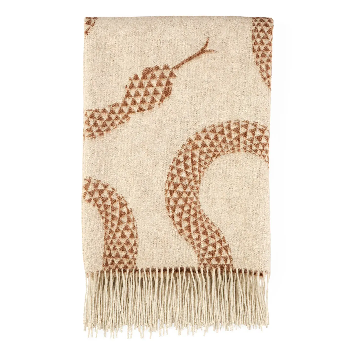 Throw Blanket with Serpent Pattern - Merino Wool image