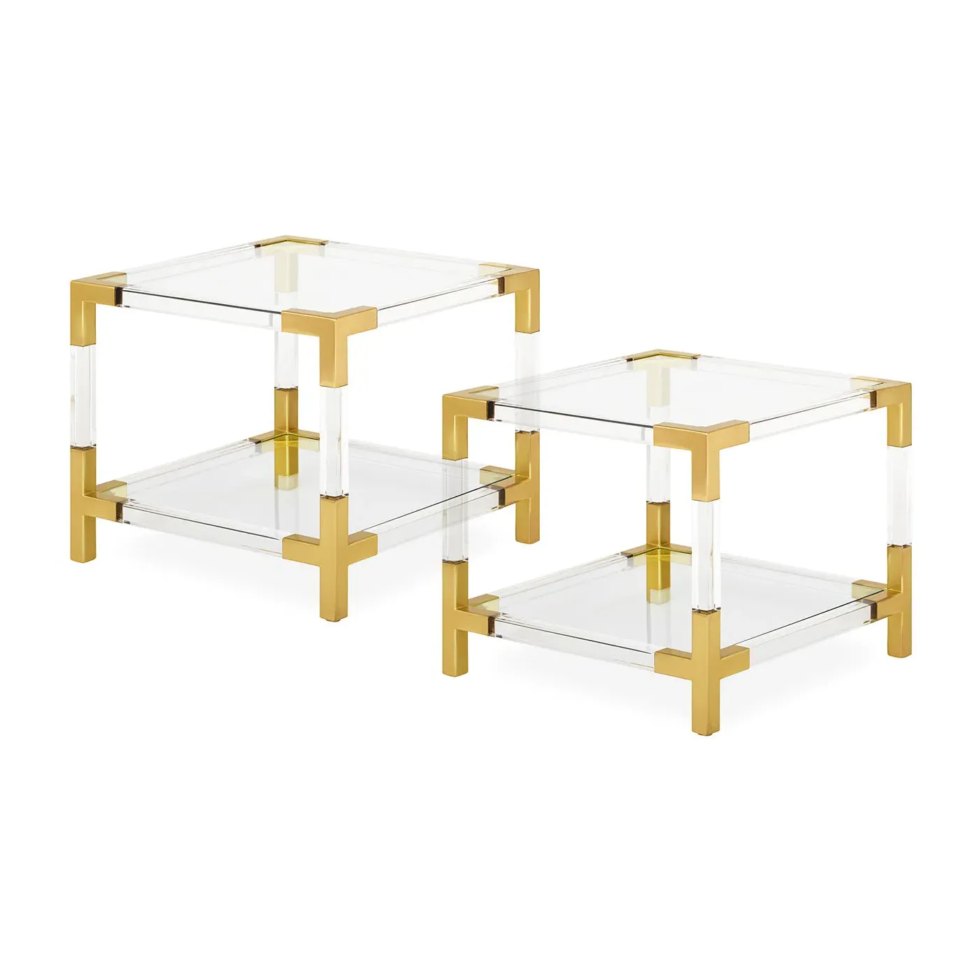 Two-Tier Accent Table with Storage - Clear Acrylic image