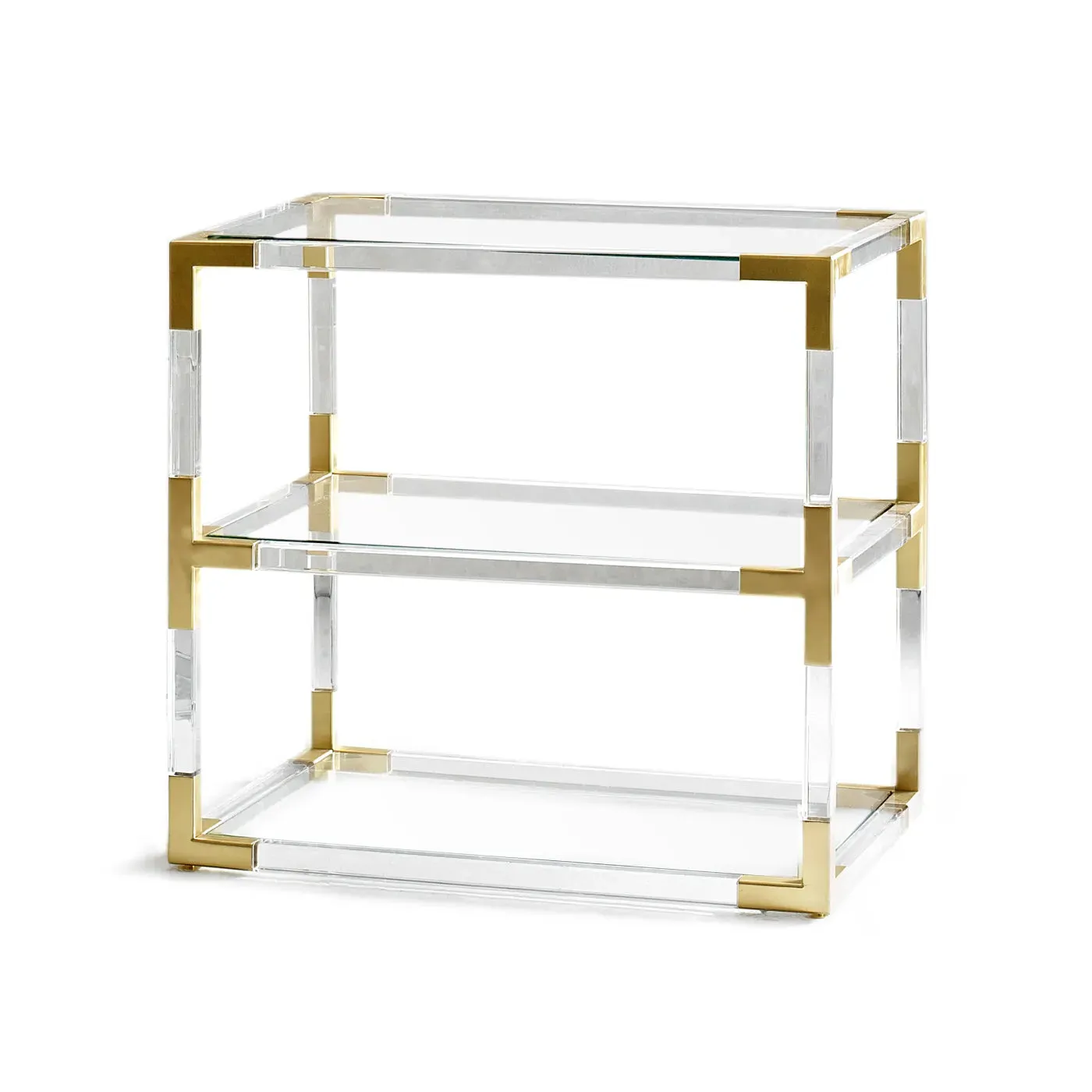Two-Tier Side Table - Clear Acrylic, Brass image