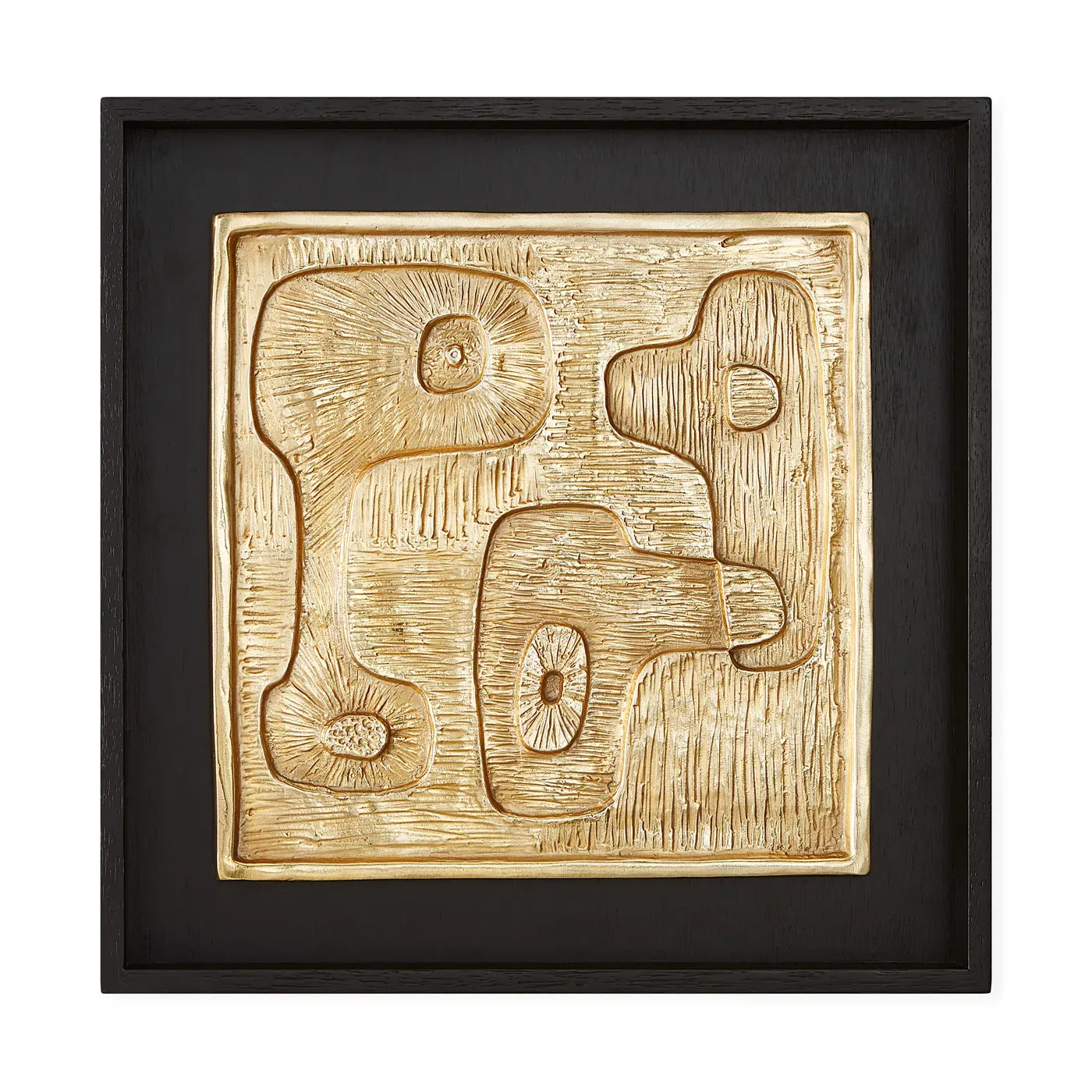 Wall Art with Shadow Box - Brass, Mahogany