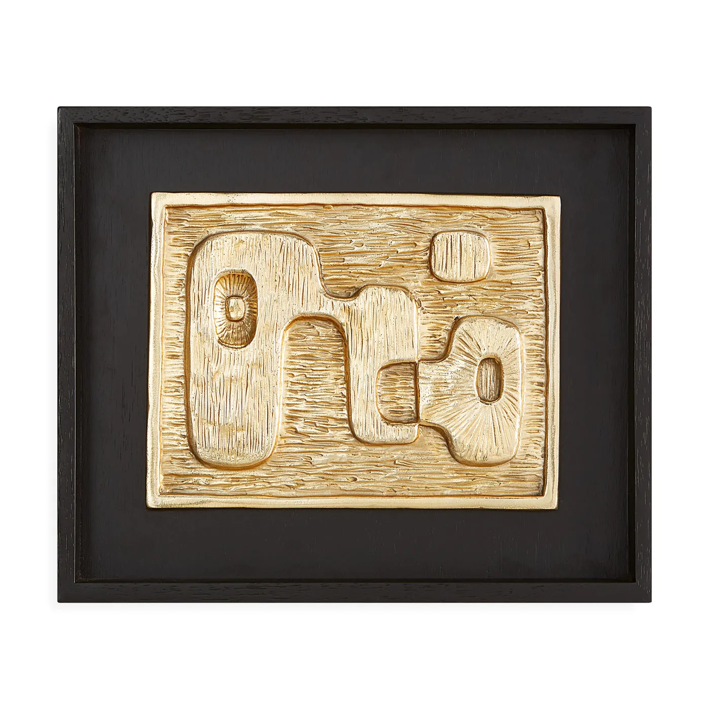 Wall Art with Shadow Box - Brass, Mahogany