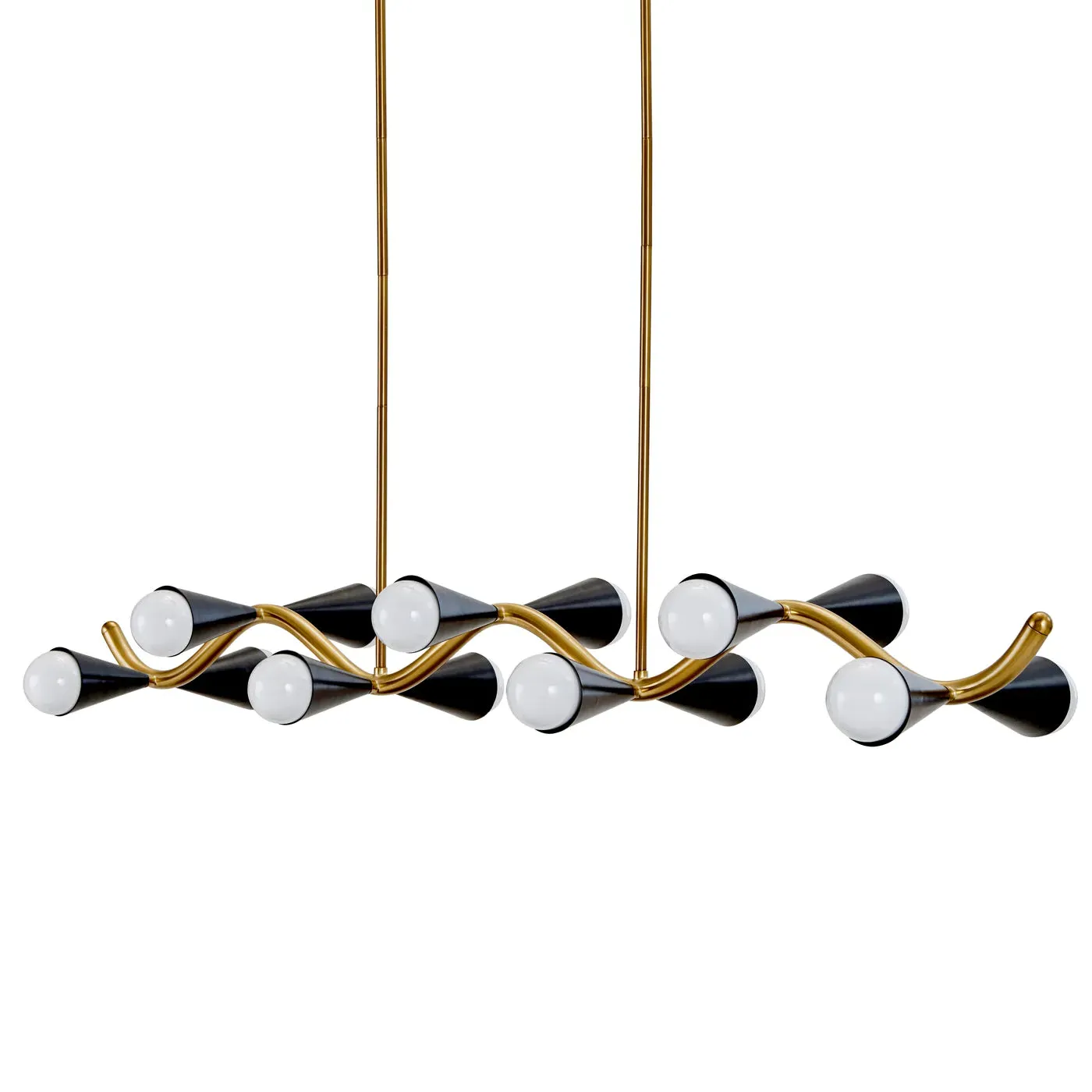 Wave Chandelier - Brass, Black Lacquer image