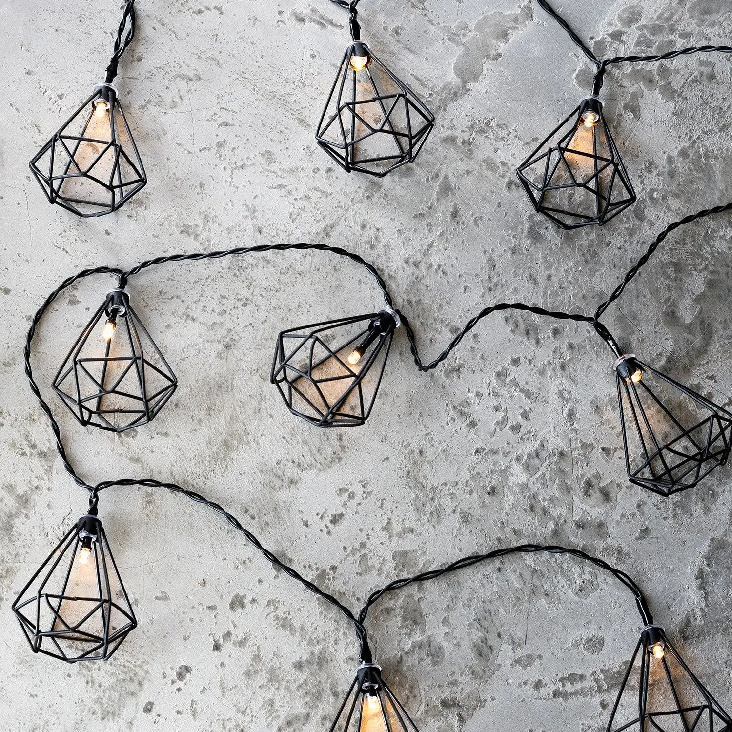 10-Light Fairy String Lights - Black, Metal image