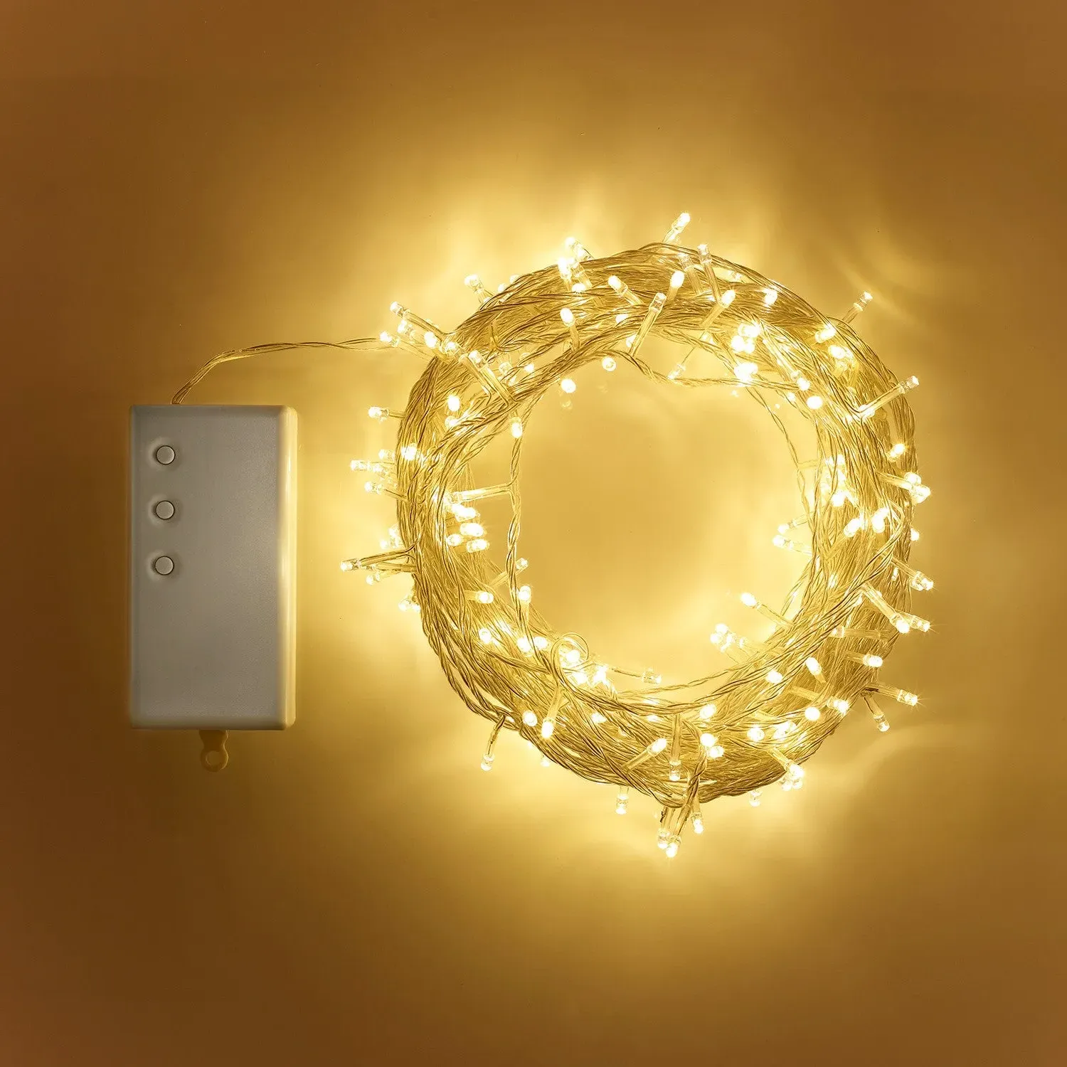 200 LED Battery Fairy Lights - Warm White, Clear