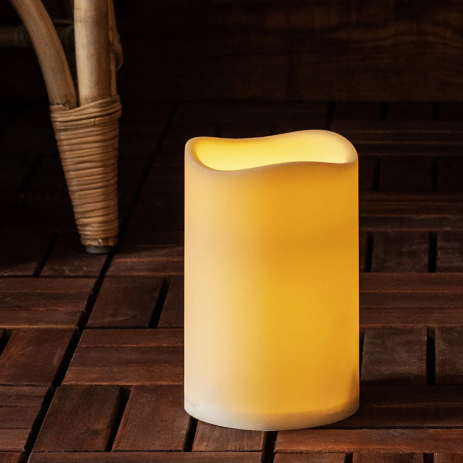 Battery LED Candle with Timer - Cream image