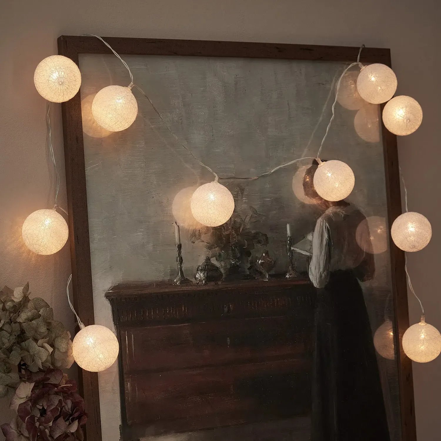 Cotton Ball Fairy Lights - Warm White, Cotton image