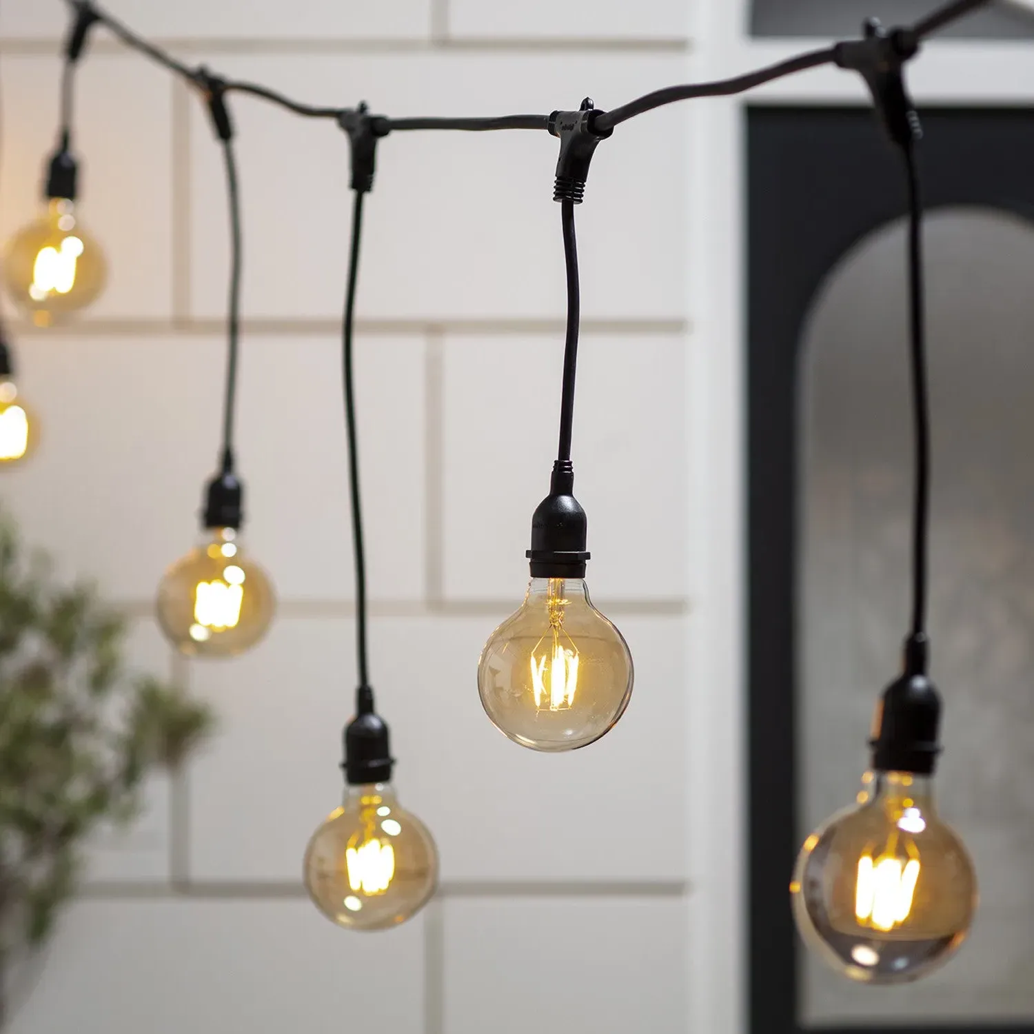 10-Bulb Festoon Light Staggered - Warm White, Glass