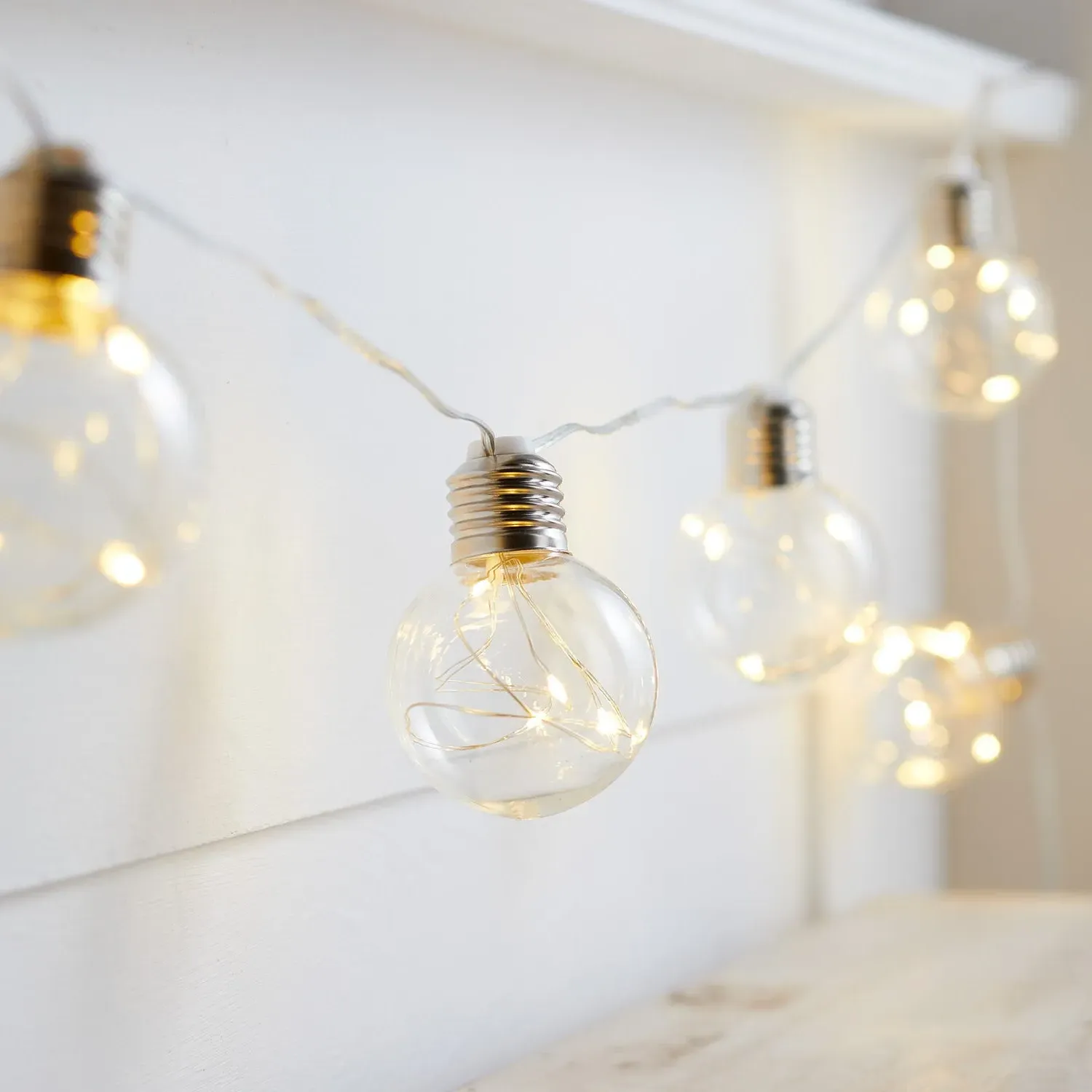 10-Bulb Festoon Lights with Timer - Warm White