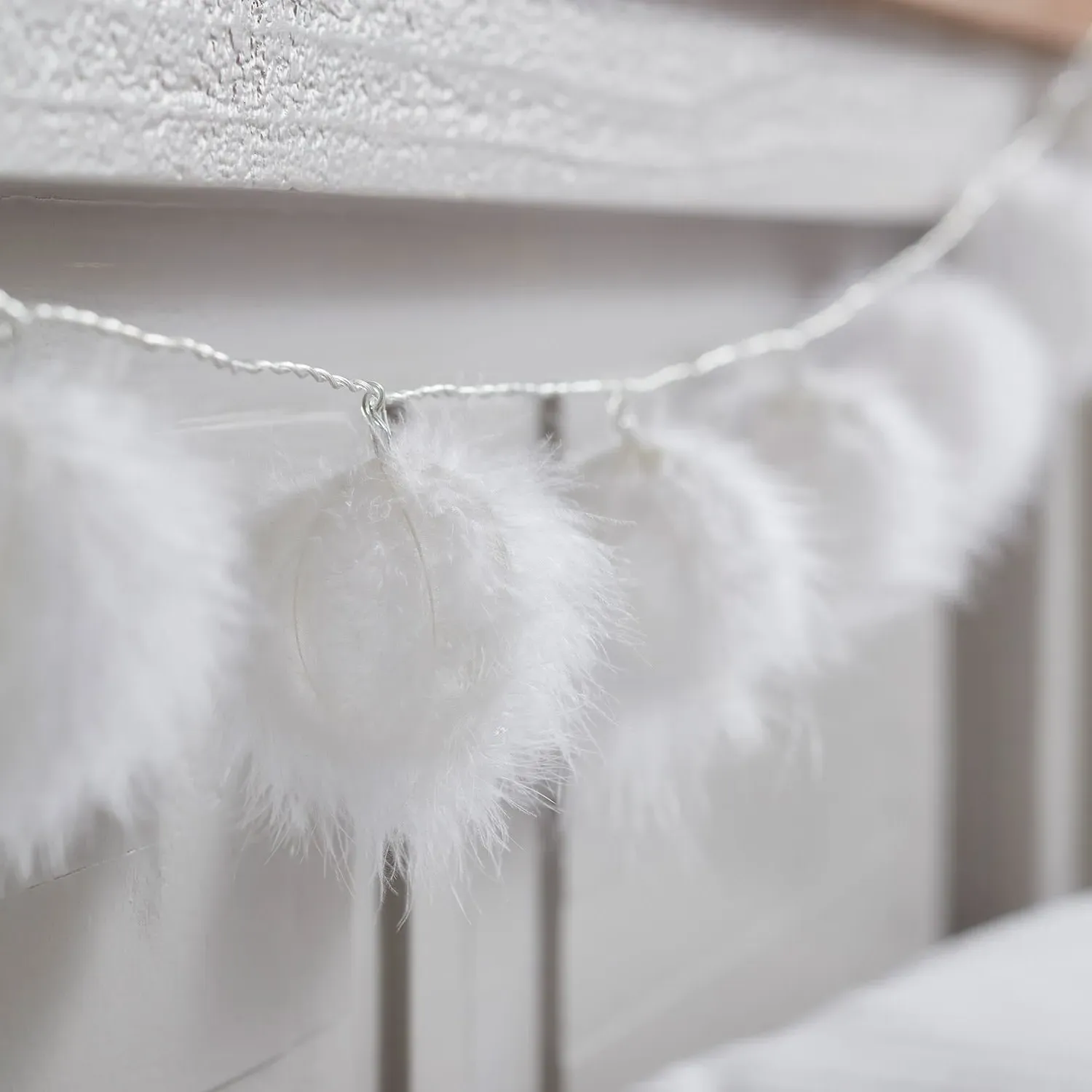 10-Light Fluffy Ball Fairy Lights - White