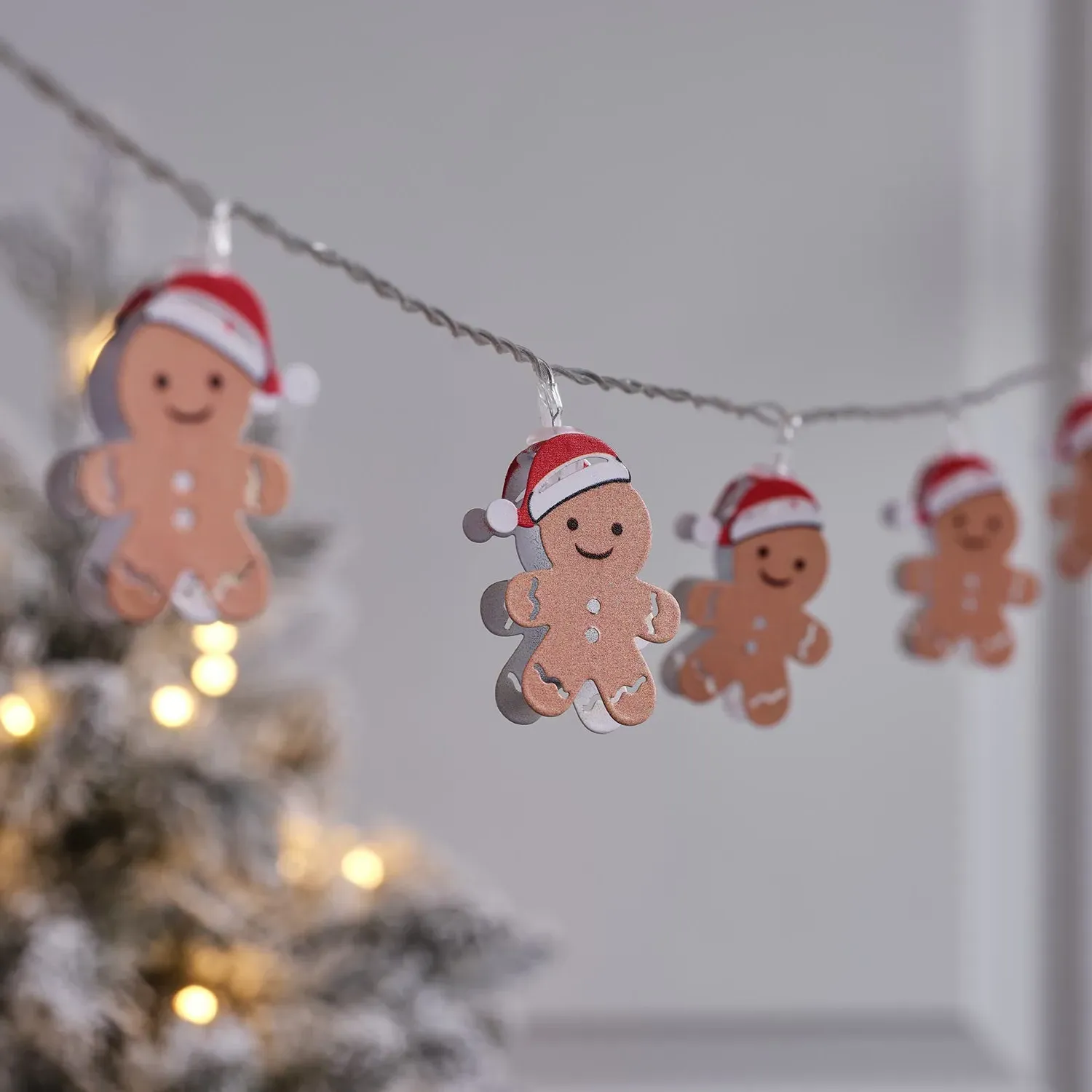 10-Light Gingerbread String Lights - Warm White