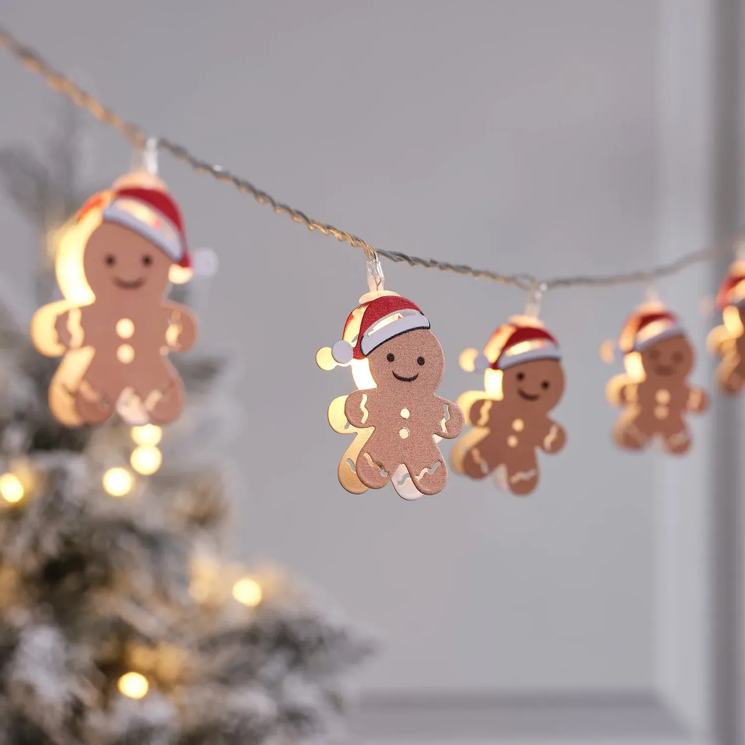 10-Light Gingerbread String Lights - Warm White image