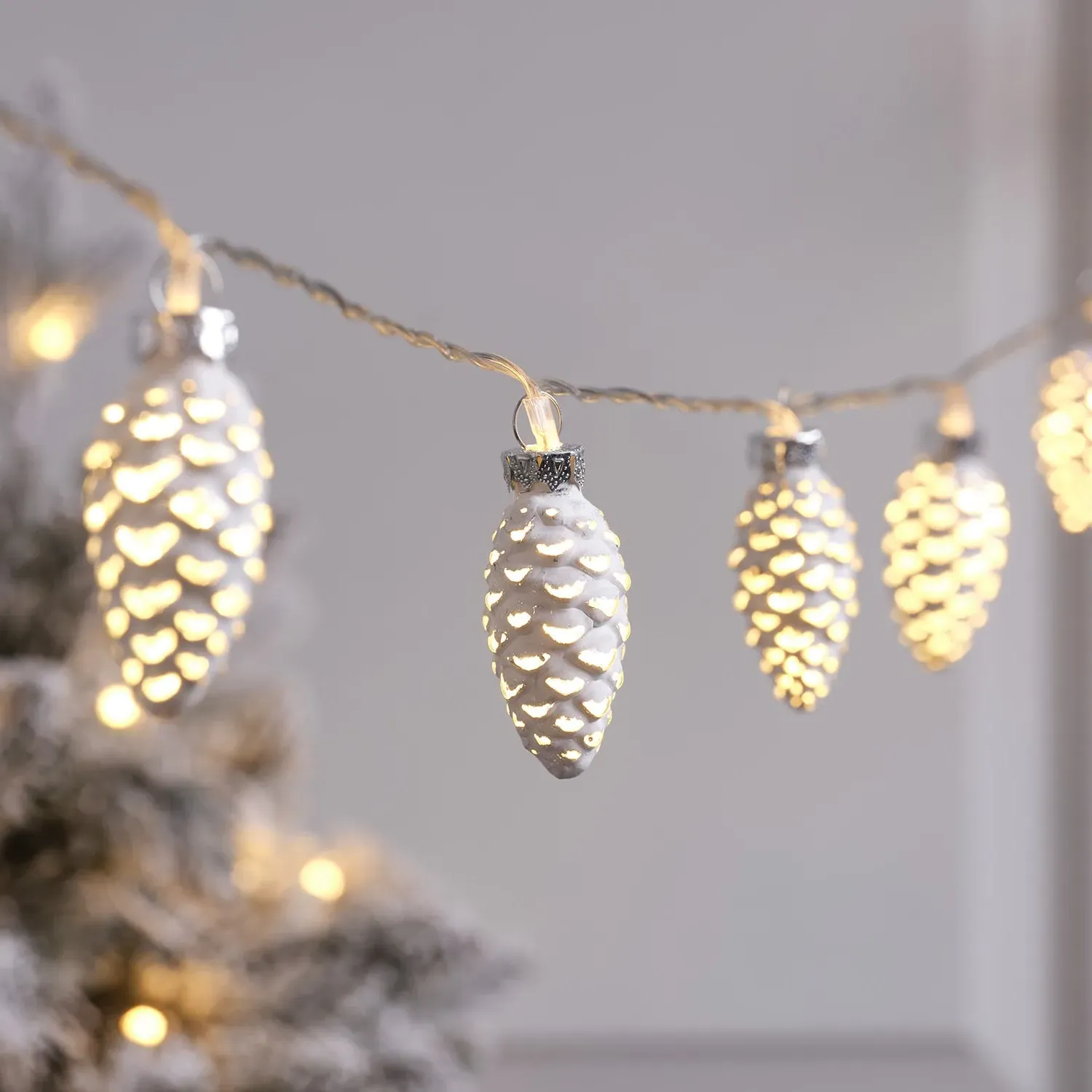 10-Light Pinecone LED String Lights - Warm White image