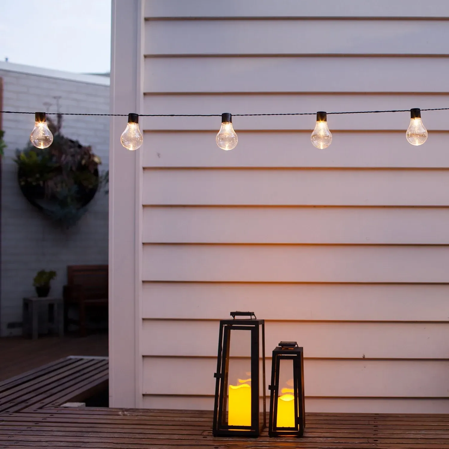 10-Light USB Solar Festoon Lights
