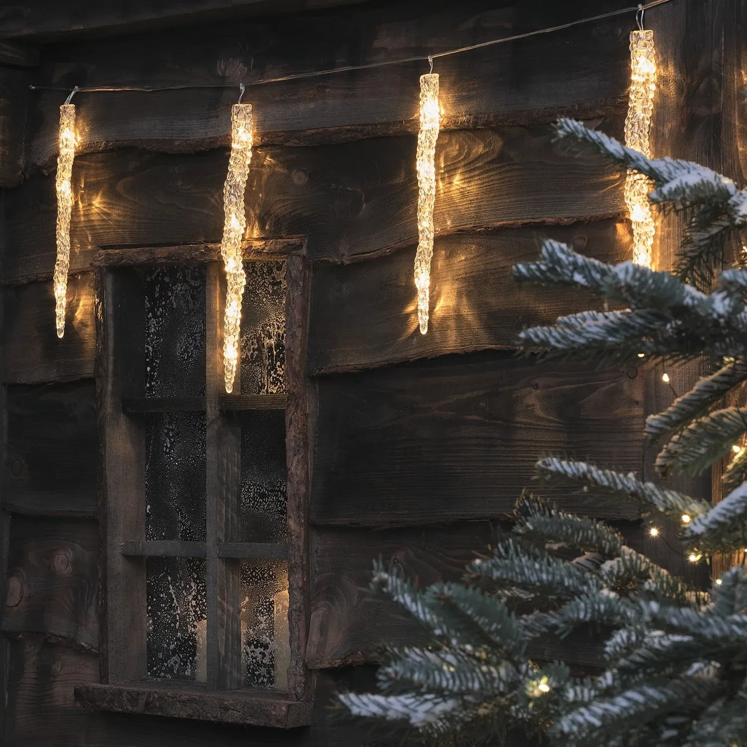 10-Piece Icicle String Lights - Warm White, Acrylic