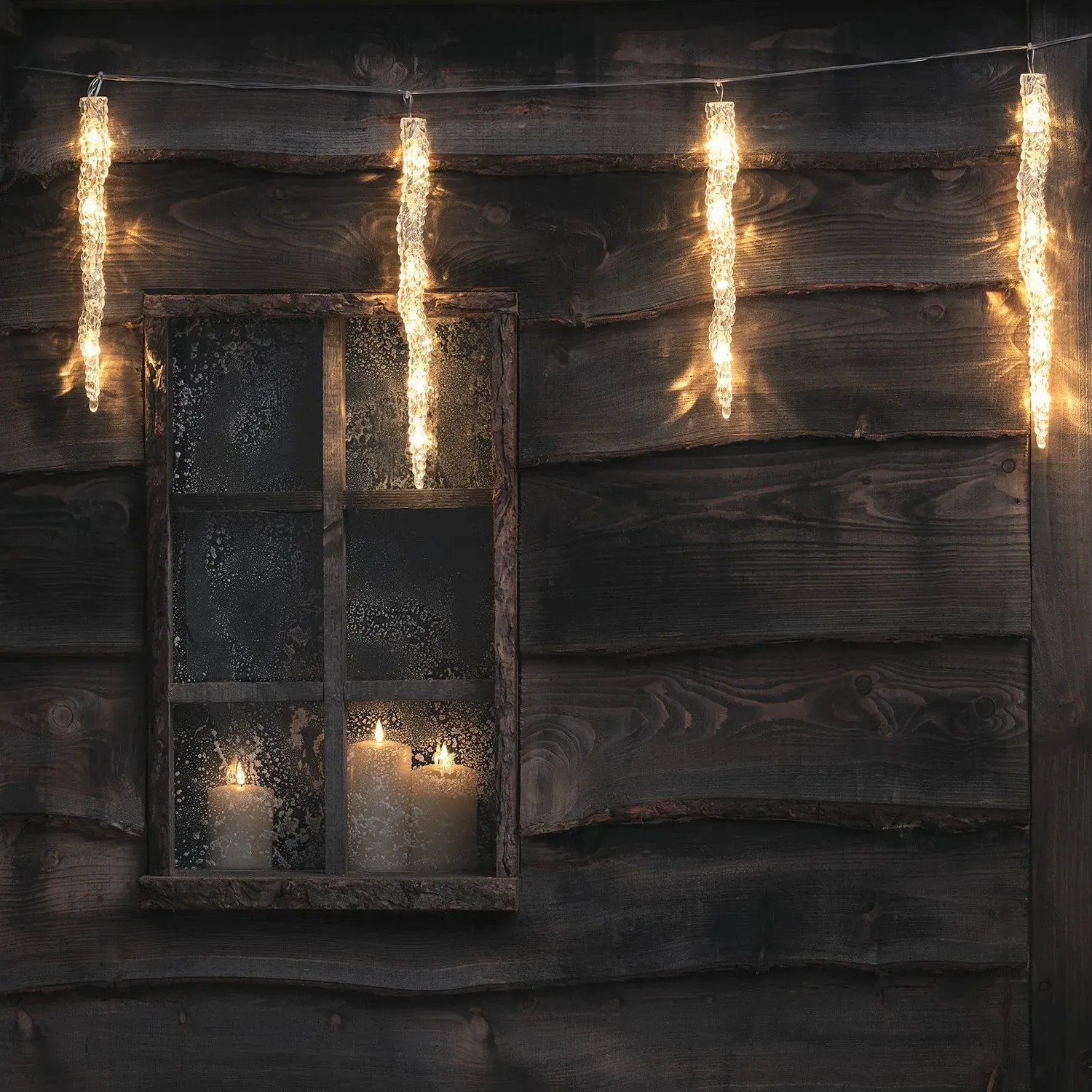 10-Piece Icicle String Lights - Warm White, Acrylic image