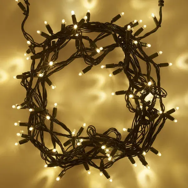 100 LED Fairy Lights with Timer - Warm White