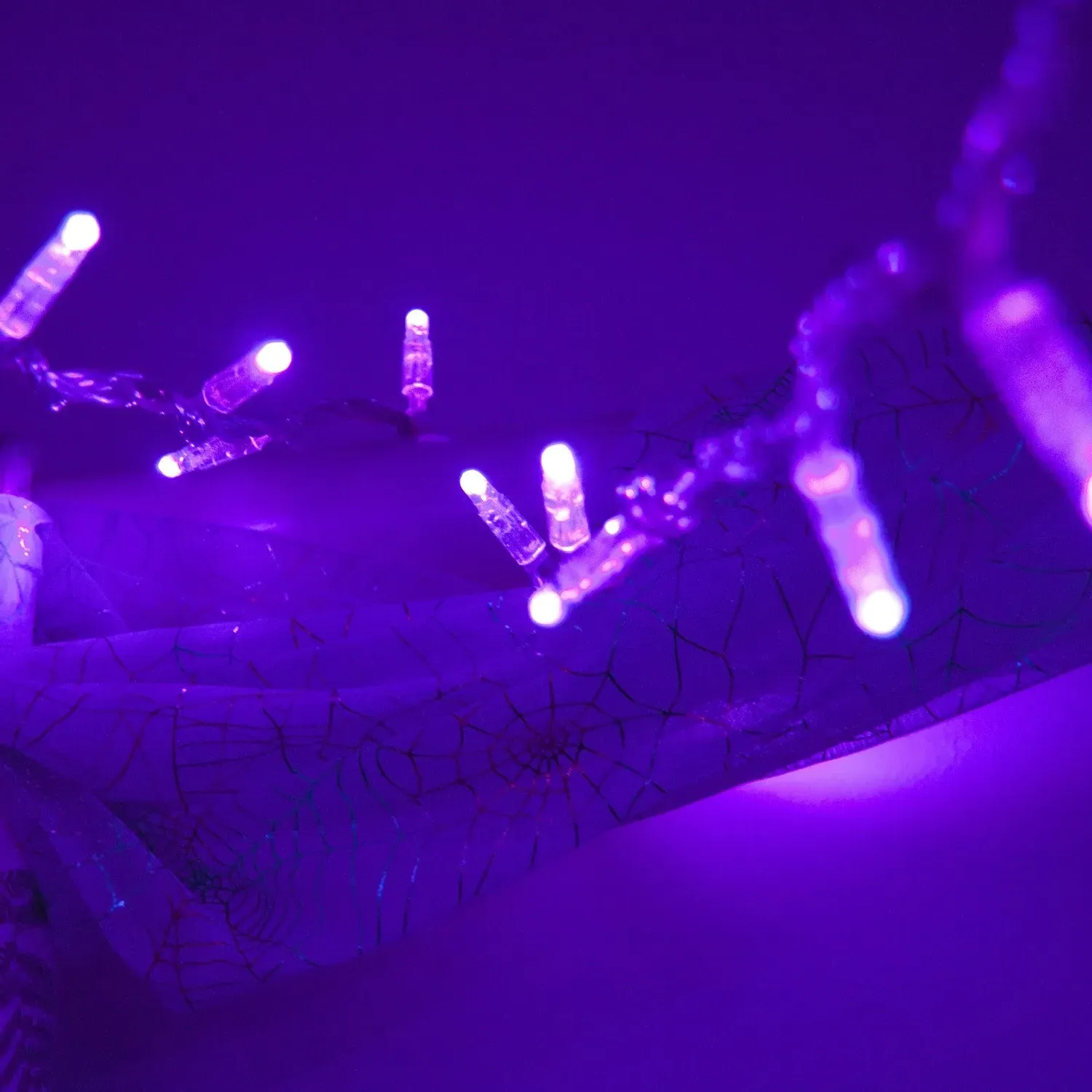 10m Connectable Fairy Lights - Purple, Clear Cable