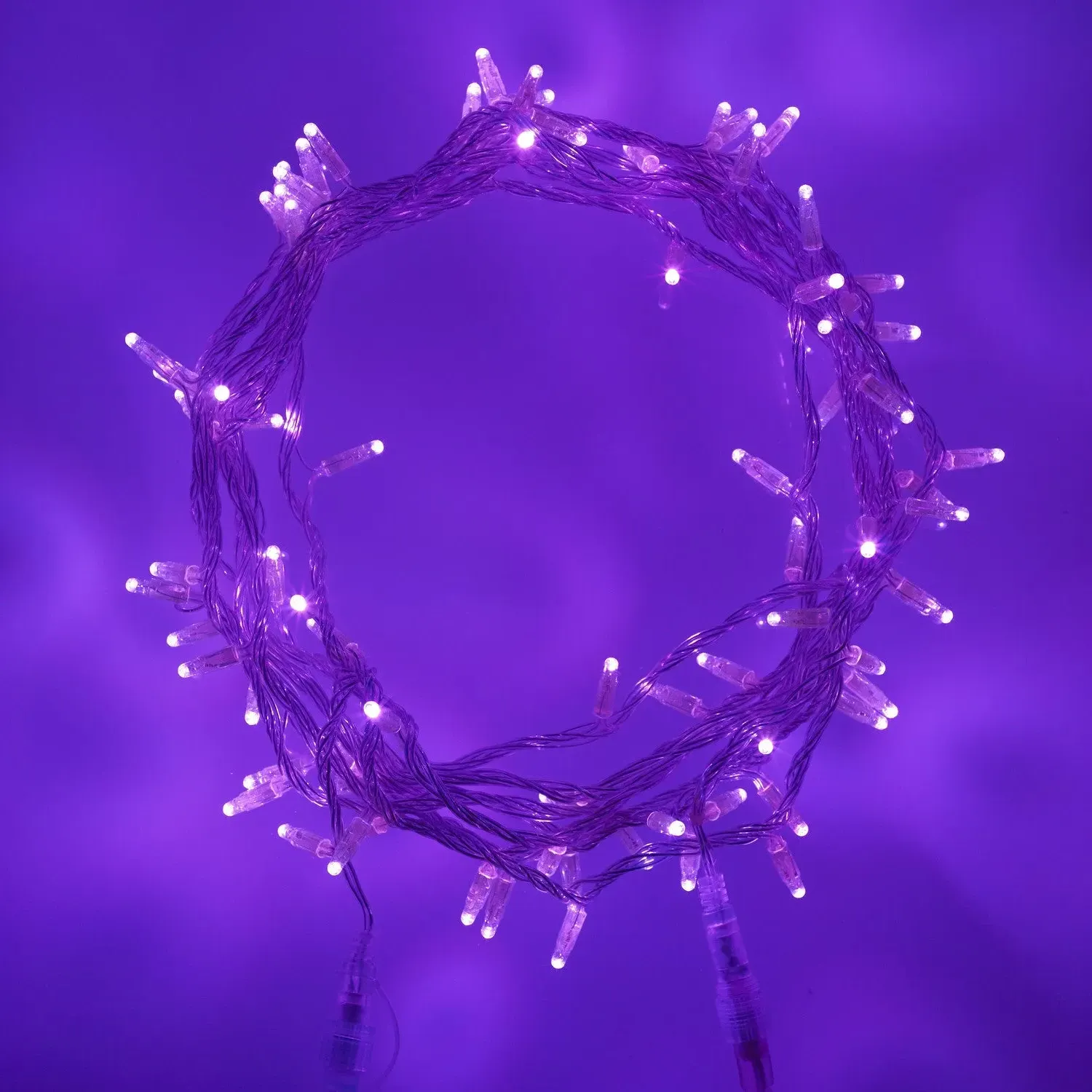 10m Connectable Fairy Lights - Purple, Clear Cable image