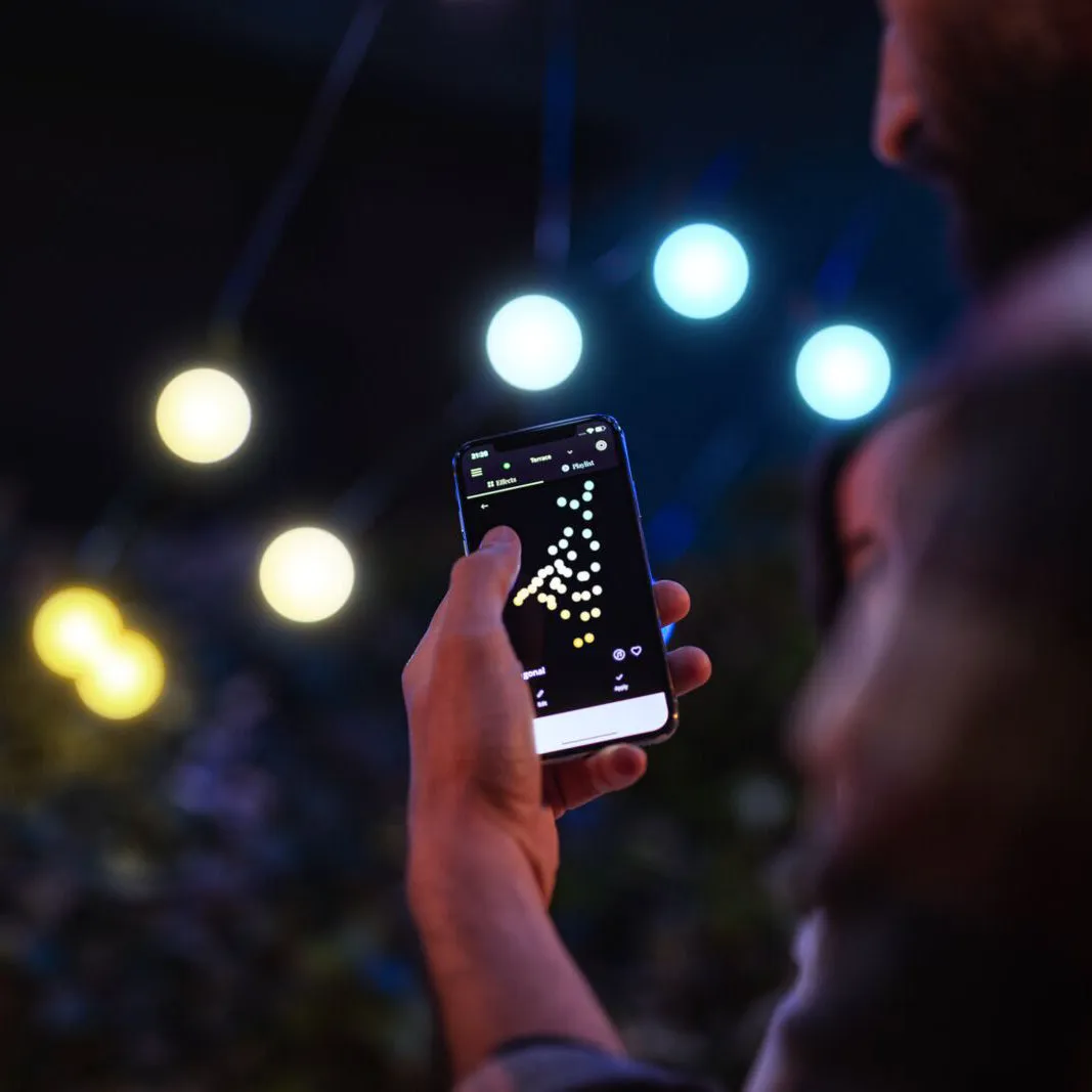 10m Smart Festoon Lights - Amber & White LED