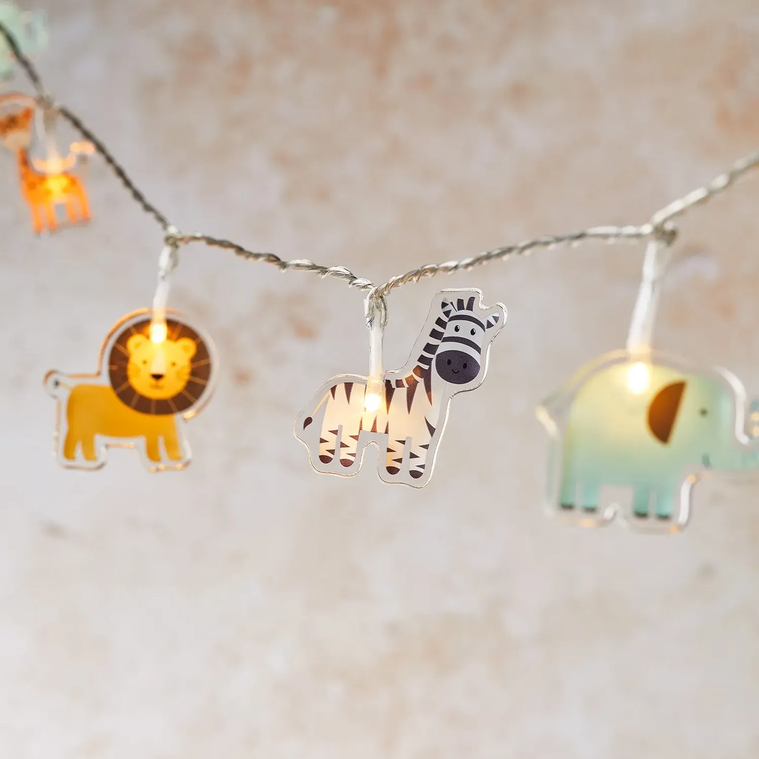 12-Light Safari Animal Fairy Lights - Multi image