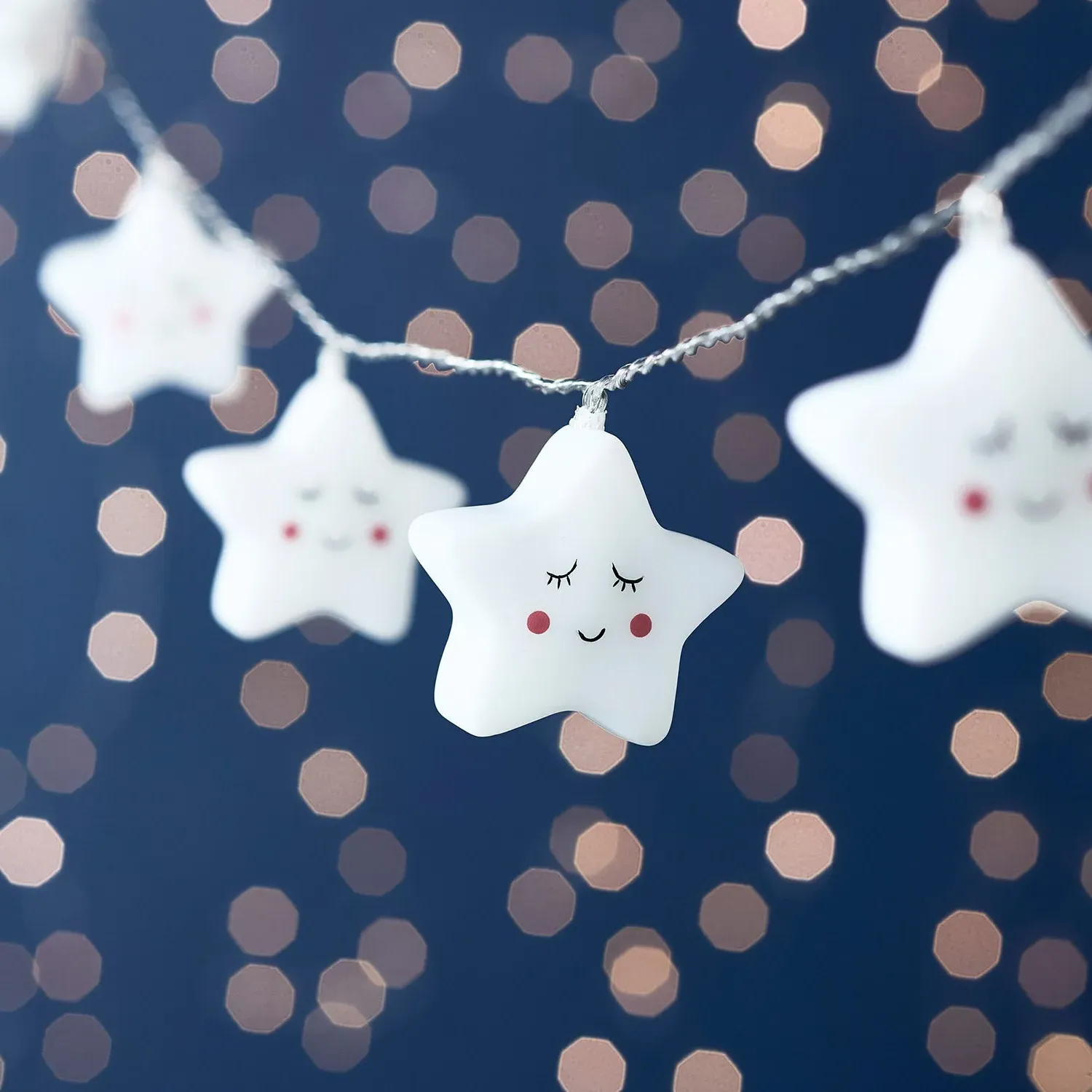 12-Light Star Fairy Lights - Warm White