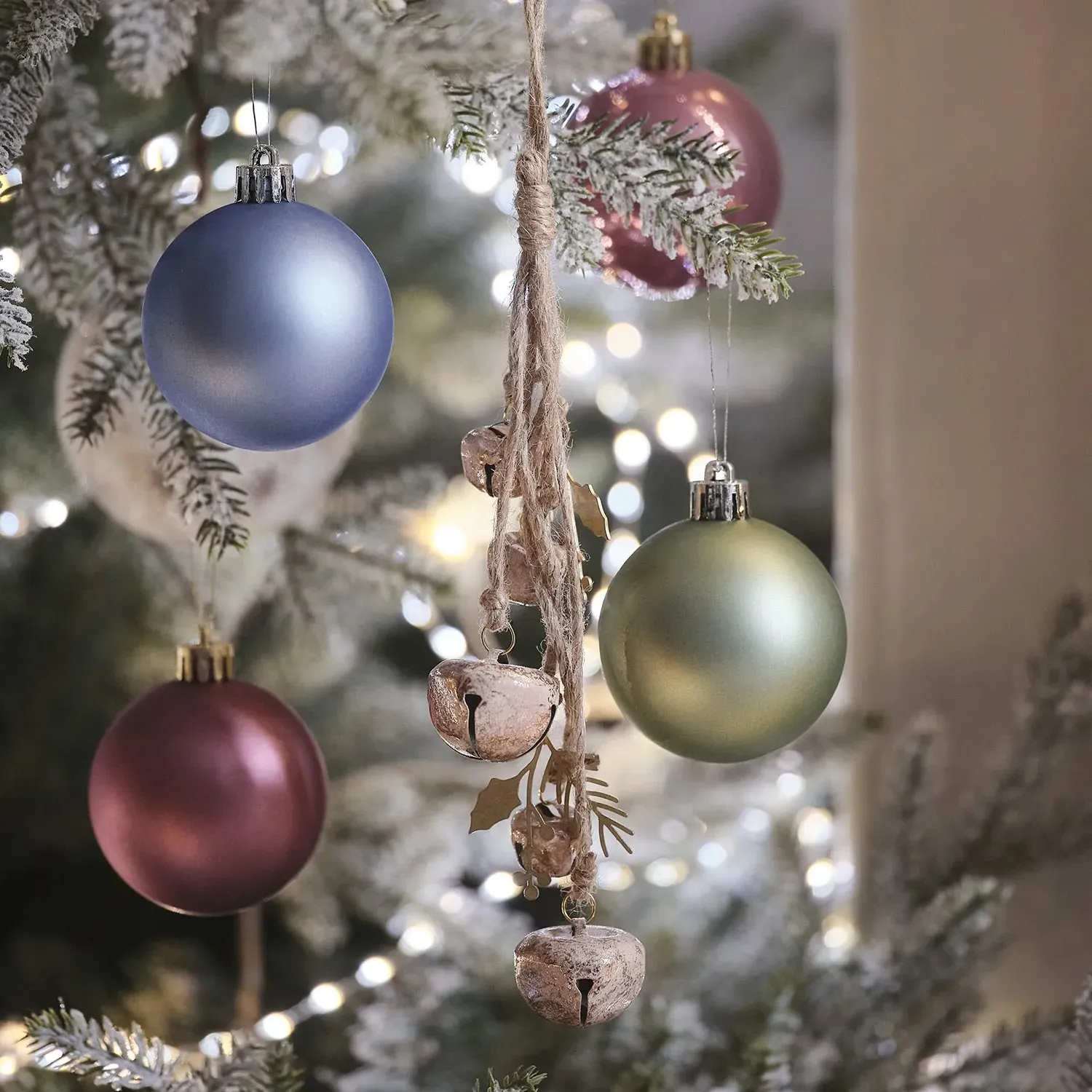 12-Piece Christmas Baubles Set - Sage Green
