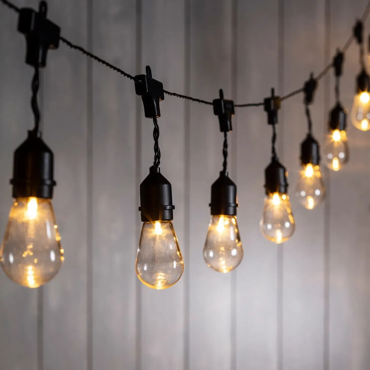 15 Drop Bulb Battery Festoon Lights - Warm White image